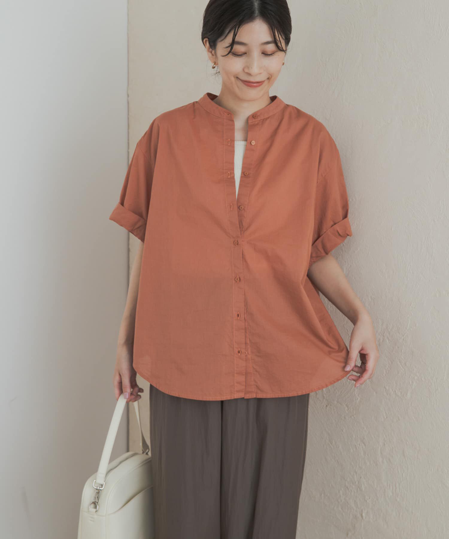 URBAN RESEARCH DOORS「製品染めロールスリーブブラウス」|シャツ・ブラウス|