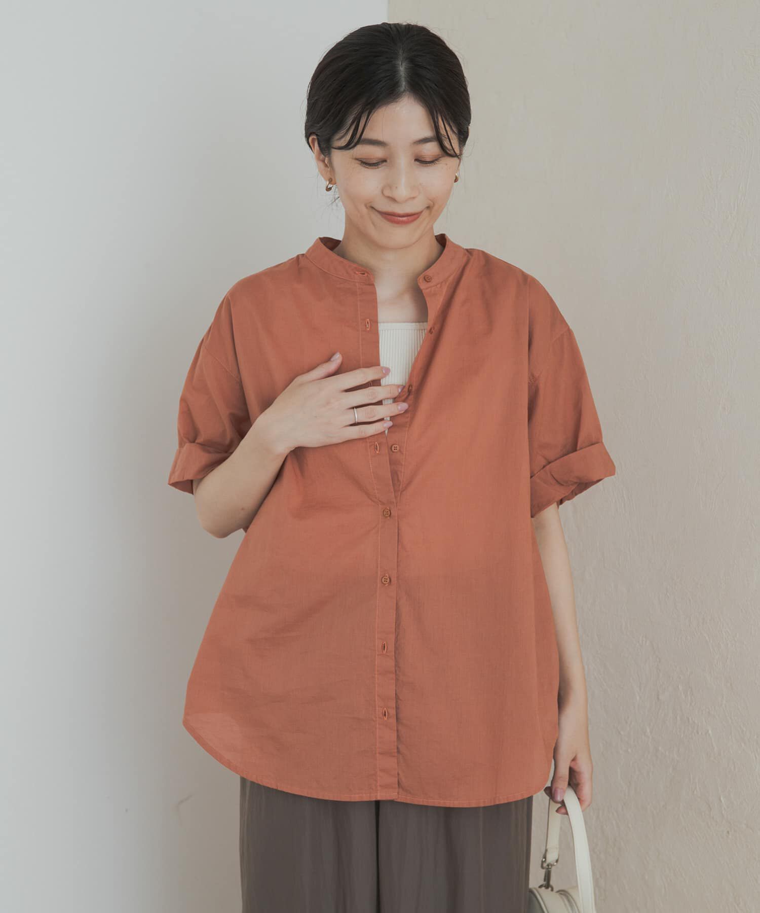 URBAN RESEARCH DOORS「製品染めロールスリーブブラウス」|シャツ・ブラウス|