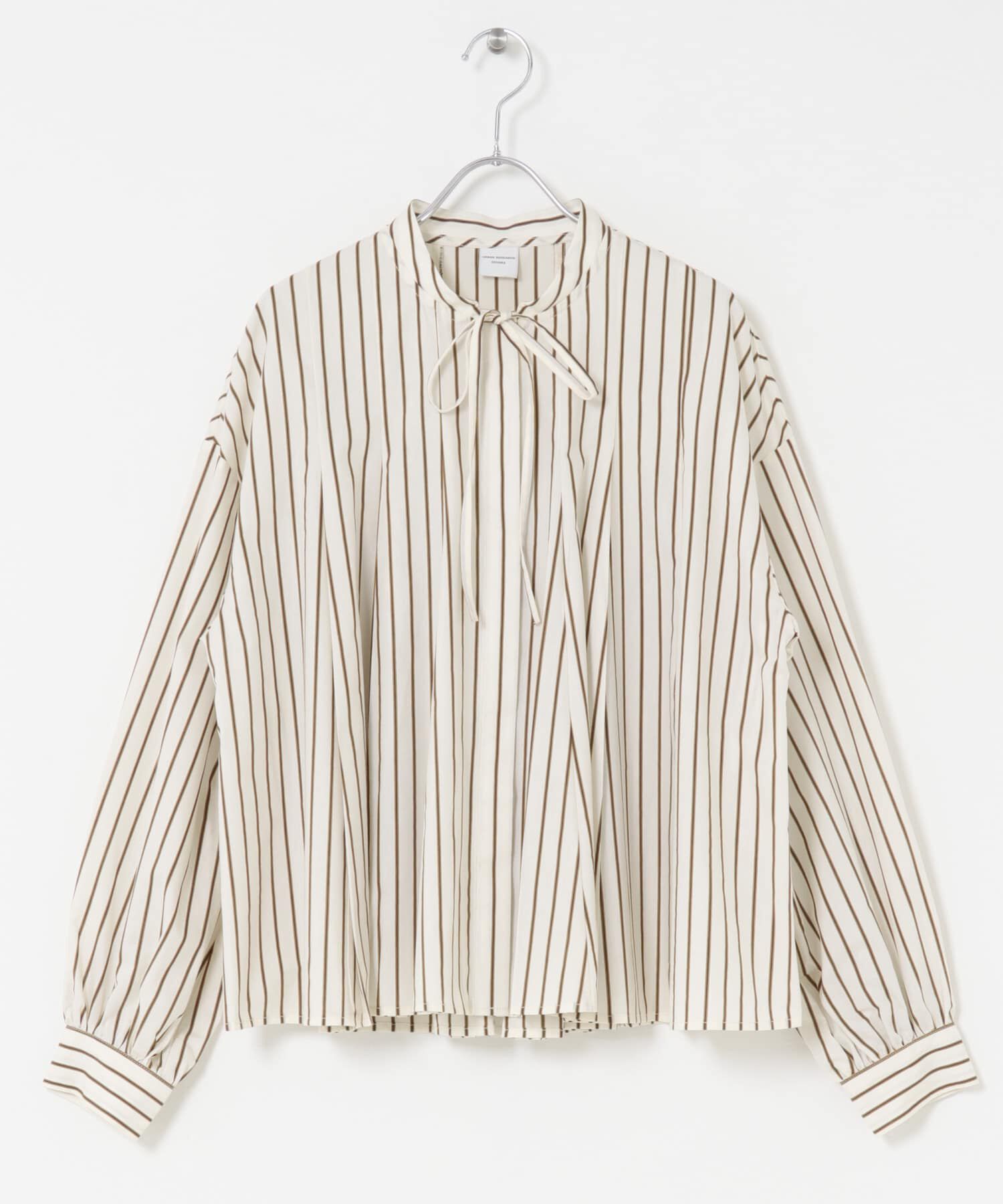 URBAN RESEARCH DOORS「ストライプリボンフレアブラウス」|シャツ・ブラウス|
