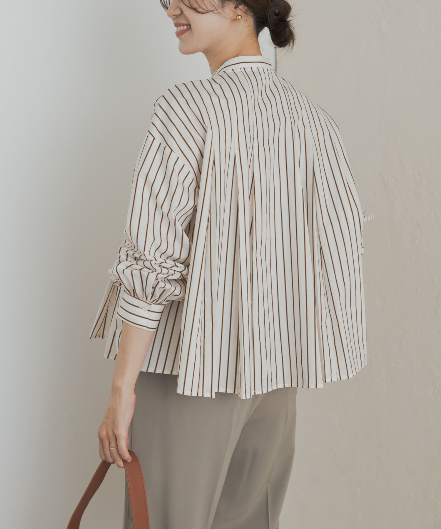 URBAN RESEARCH DOORS「ストライプリボンフレアブラウス」|シャツ・ブラウス|