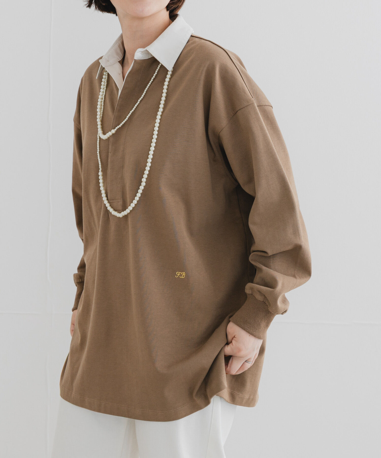 URBAN RESEARCH ROSSO「F by ROSSO　ラガーチュニックプルオーバー」|Tシャツ・カットソー|ベージュ