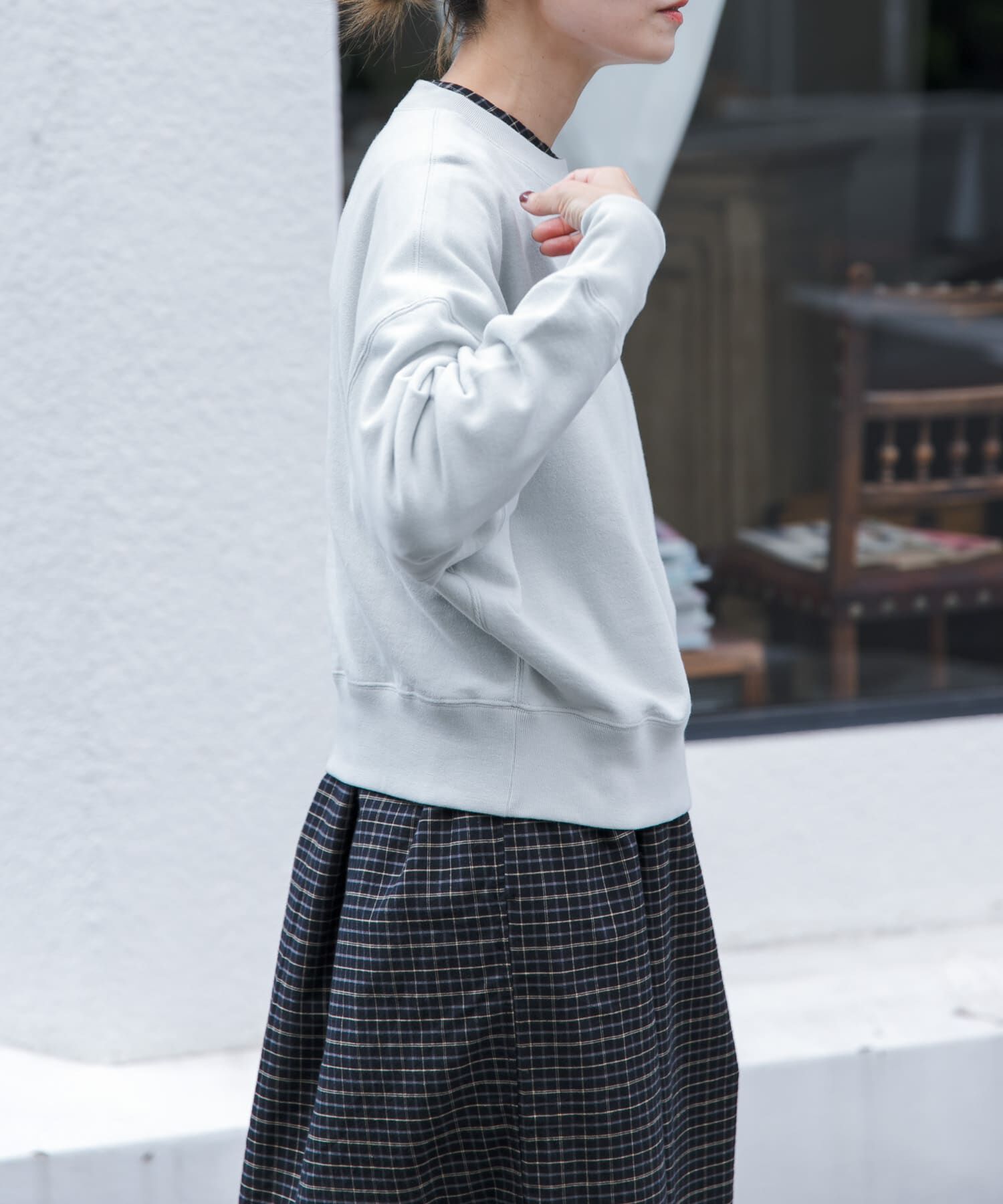 URBAN RESEARCH DOORS「FORK&SPOON　コットンカシミヤクルーネックスウェット」|Tシャツ・カットソー|