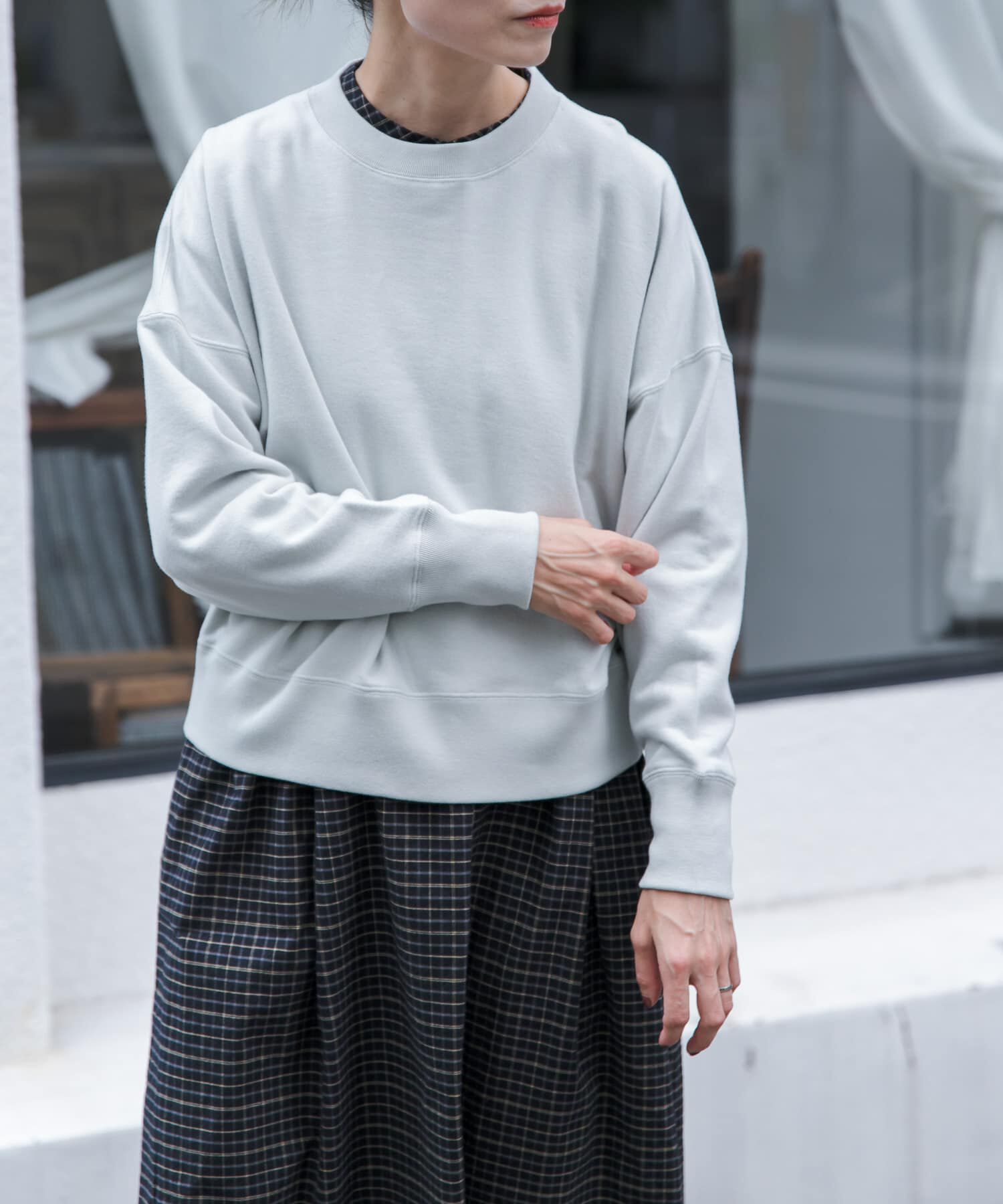 URBAN RESEARCH DOORS「FORK&SPOON　コットンカシミヤクルーネックスウェット」|Tシャツ・カットソー|