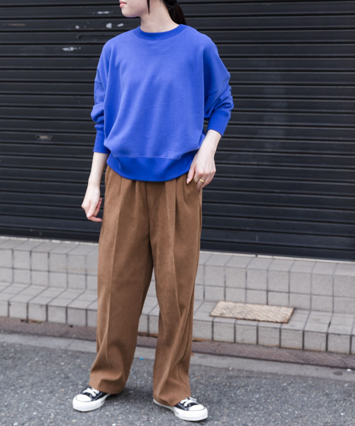 URBAN RESEARCH DOORS「FORK&SPOON　コットンカシミヤクルーネックスウェット」|Tシャツ・カットソー|