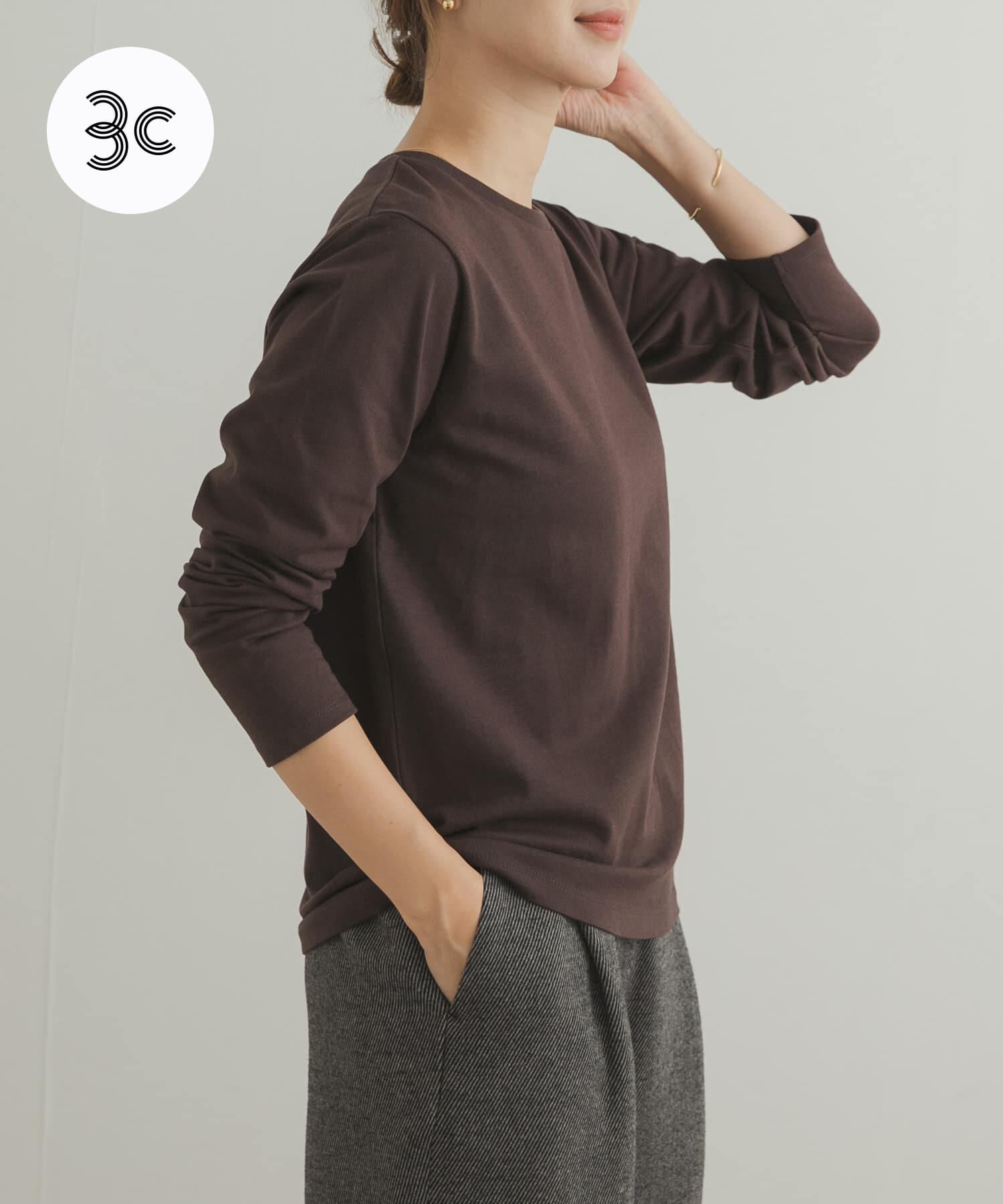 URBAN RESEARCH DOORS「Grow Organic クルーネックロングスリーブTシャツ」|Tシャツ・カットソー|ブラウン