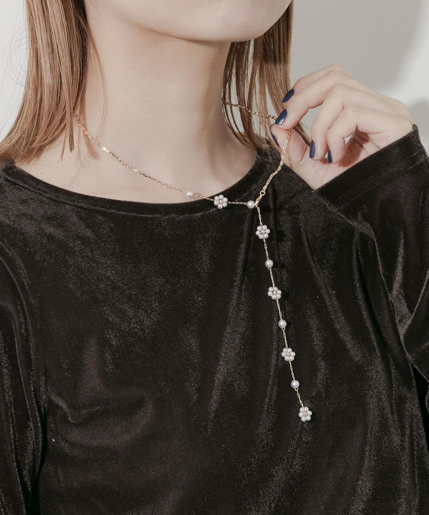 SMELLY「パールフラワーYネックレス」|ネックレス|