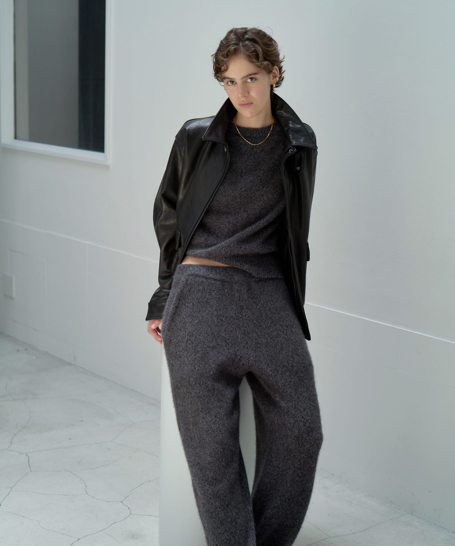 URBAN RESEARCH「new basic　CASHMERE SILK MOULINE CREW-NECK KNIT」|ニット・セーター|