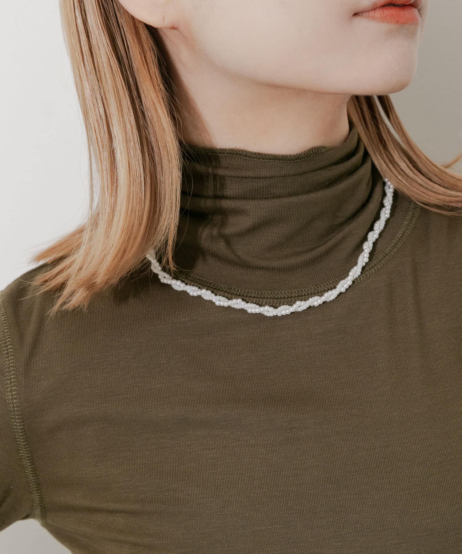 SMELLY「パールビーズツイストネックレス」|ネックレス|