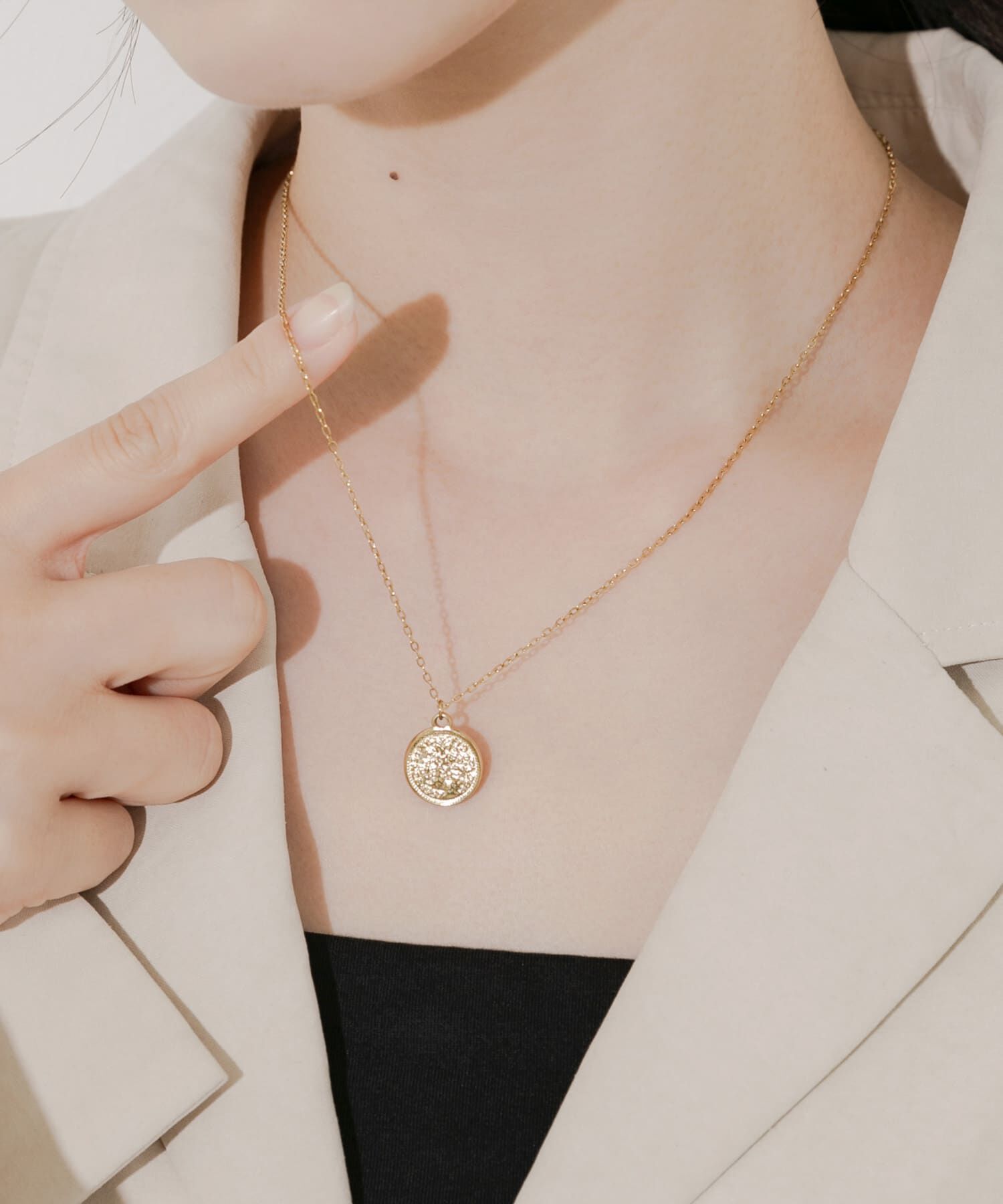 SMELLY「ステンレスコイントップネックレス」|ネックレス|