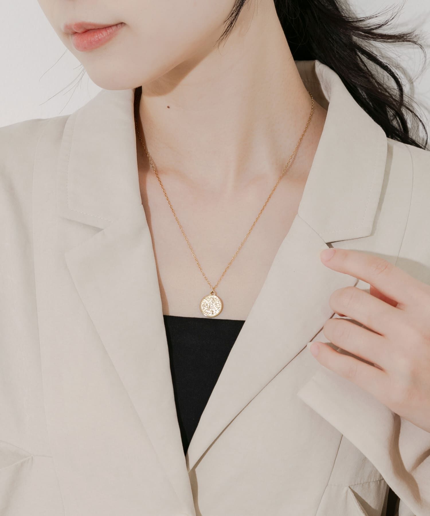 SMELLY「ステンレスコイントップネックレス」|ネックレス|