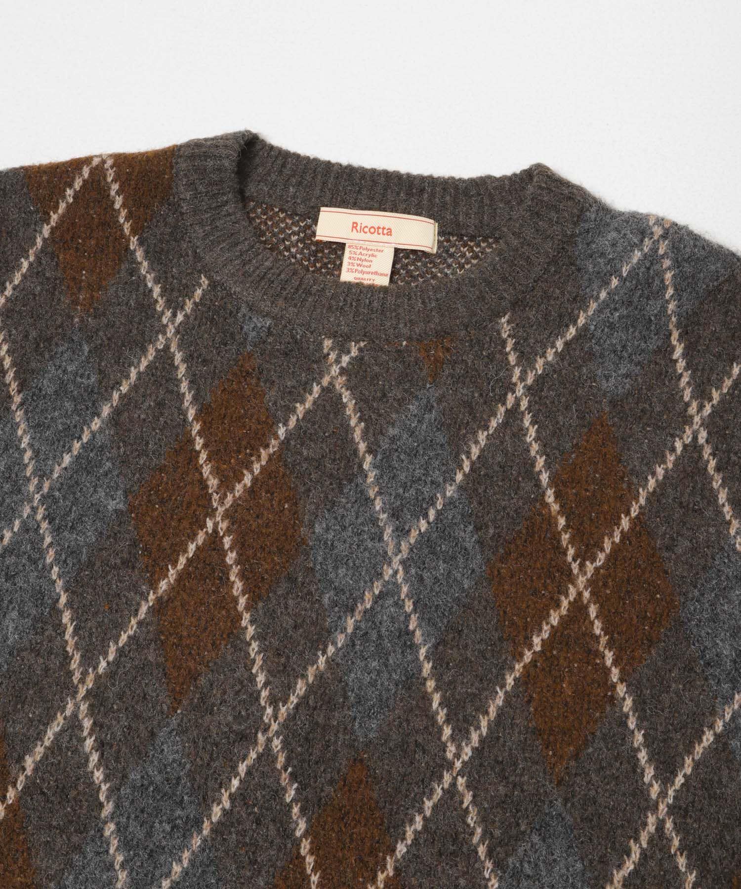 URBAN RESEARCH DOORS「FORK&SPOON　アーガイルプルオーバーニット」|ニット・セーター|