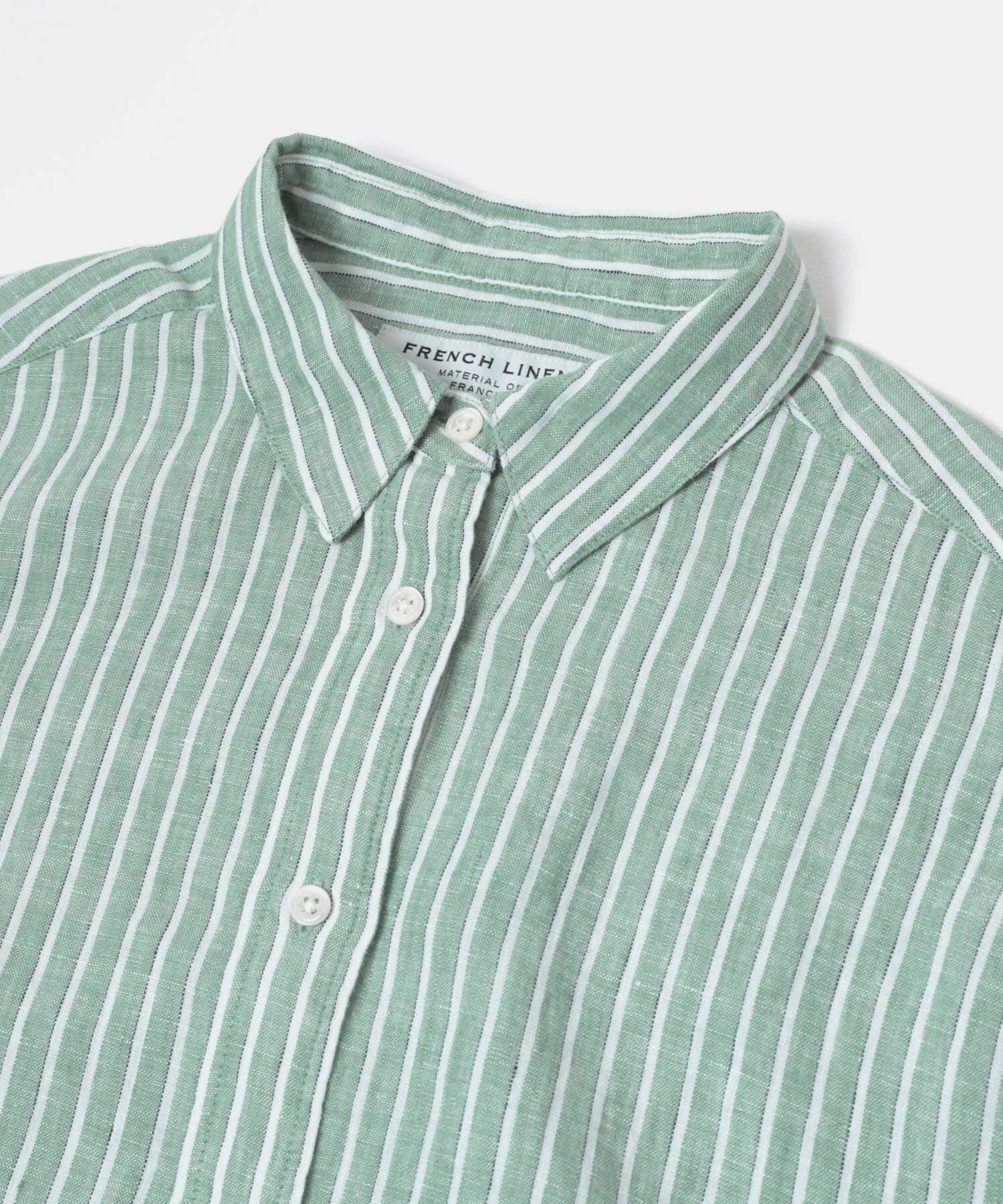 URBAN RESEARCH DOORS「FORK&SPOON　フレンチリネンクロップドワイドシャツ」|シャツ・ブラウス|