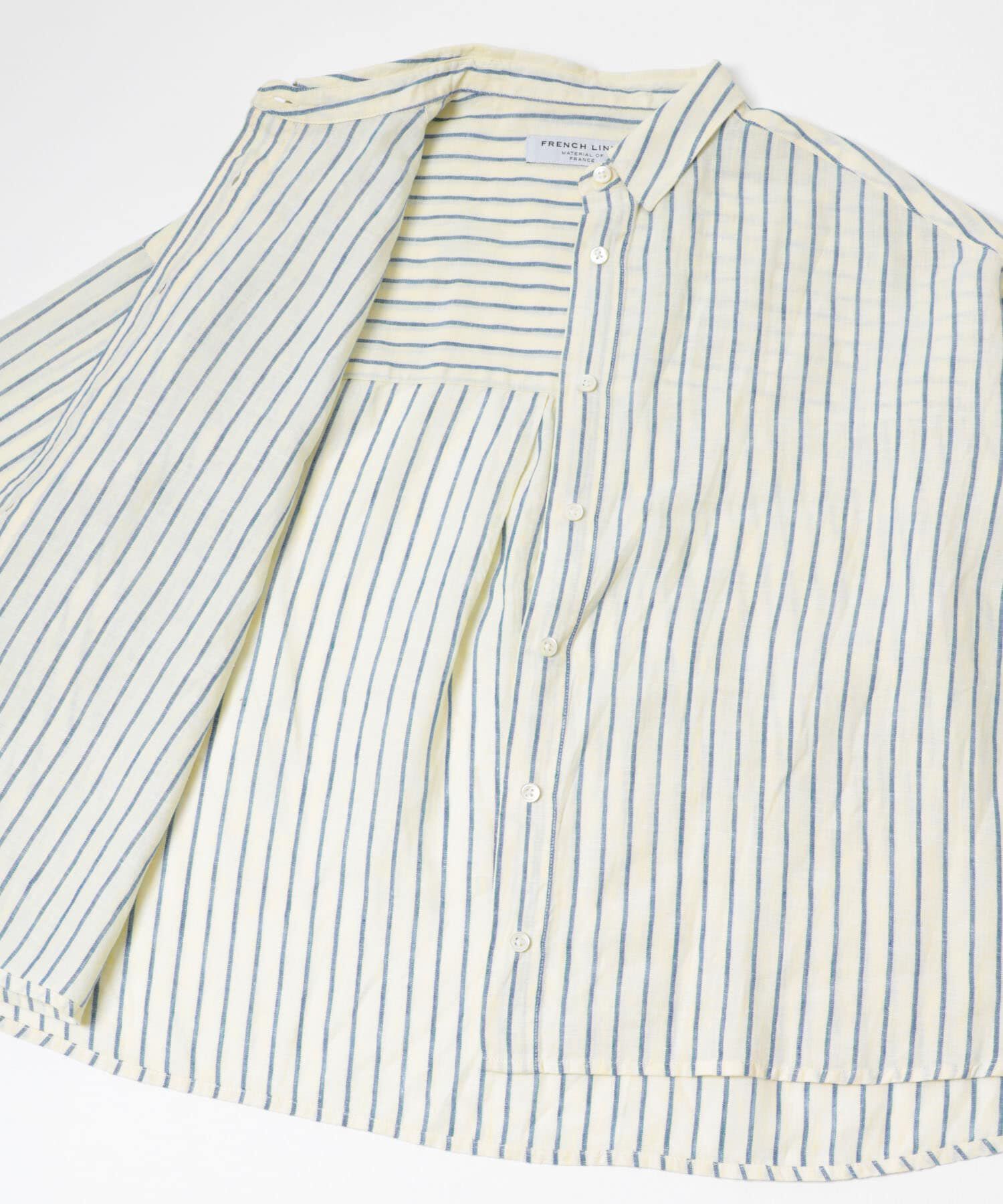 URBAN RESEARCH DOORS「FORK&SPOON　フレンチリネンクロップドワイドシャツ」|シャツ・ブラウス|