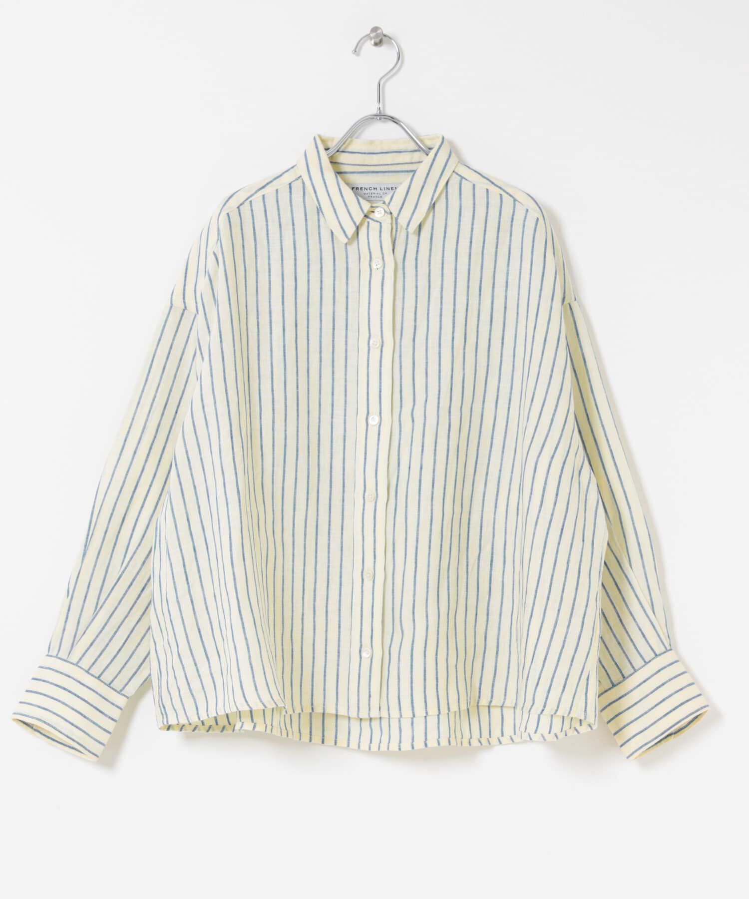 URBAN RESEARCH DOORS「FORK&SPOON　フレンチリネンクロップドワイドシャツ」|シャツ・ブラウス|