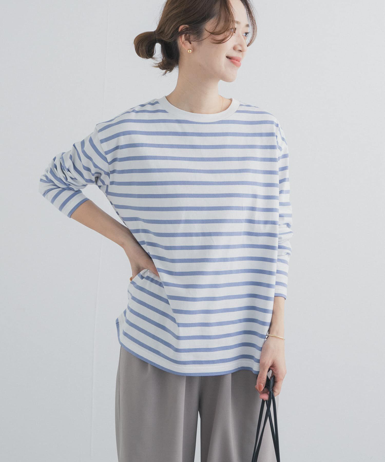 URBAN RESEARCH DOORS「ボーダーワイドプルオーバー」|Tシャツ・カットソー|