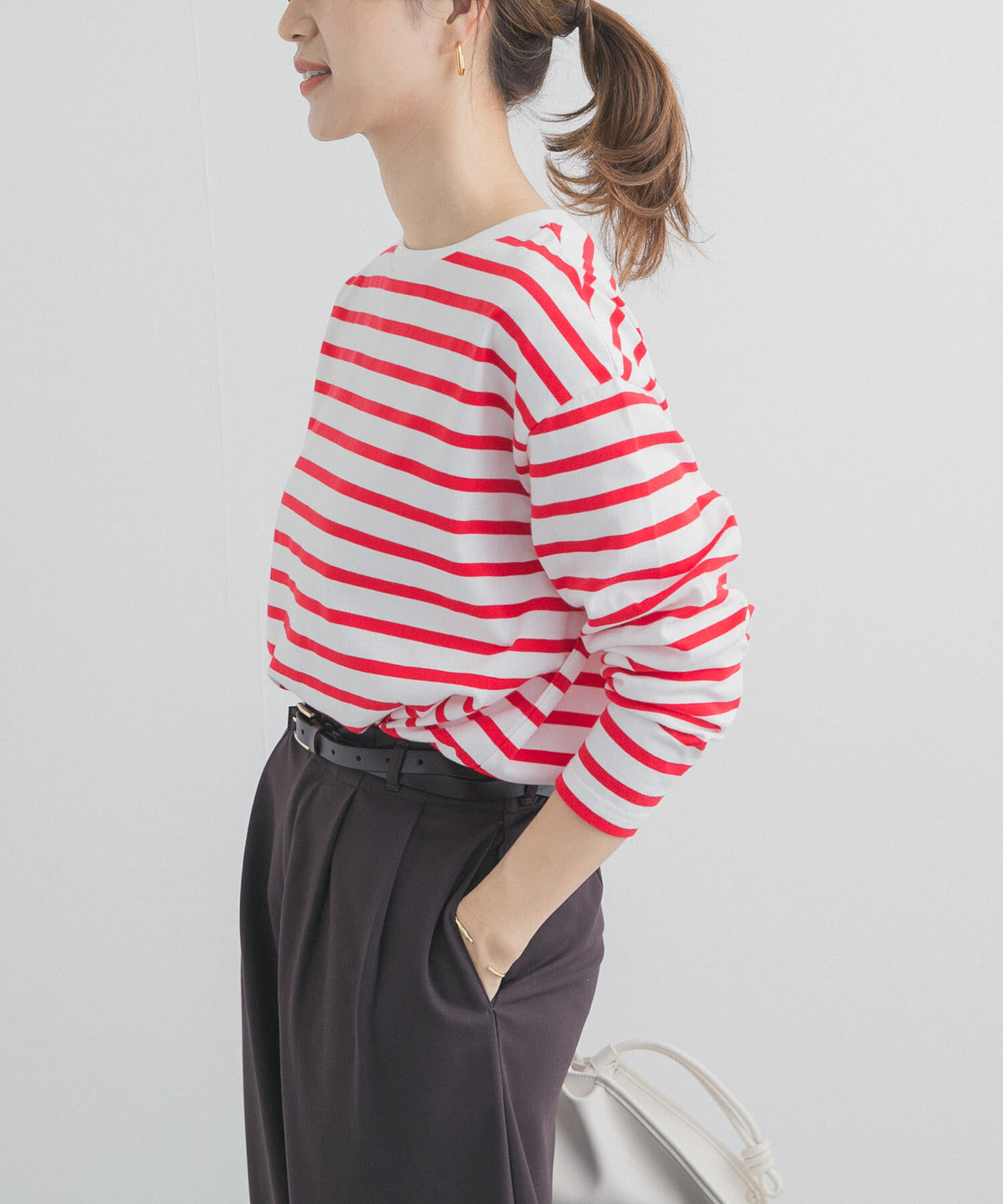 URBAN RESEARCH DOORS「ボーダーワイドプルオーバー」|Tシャツ・カットソー|