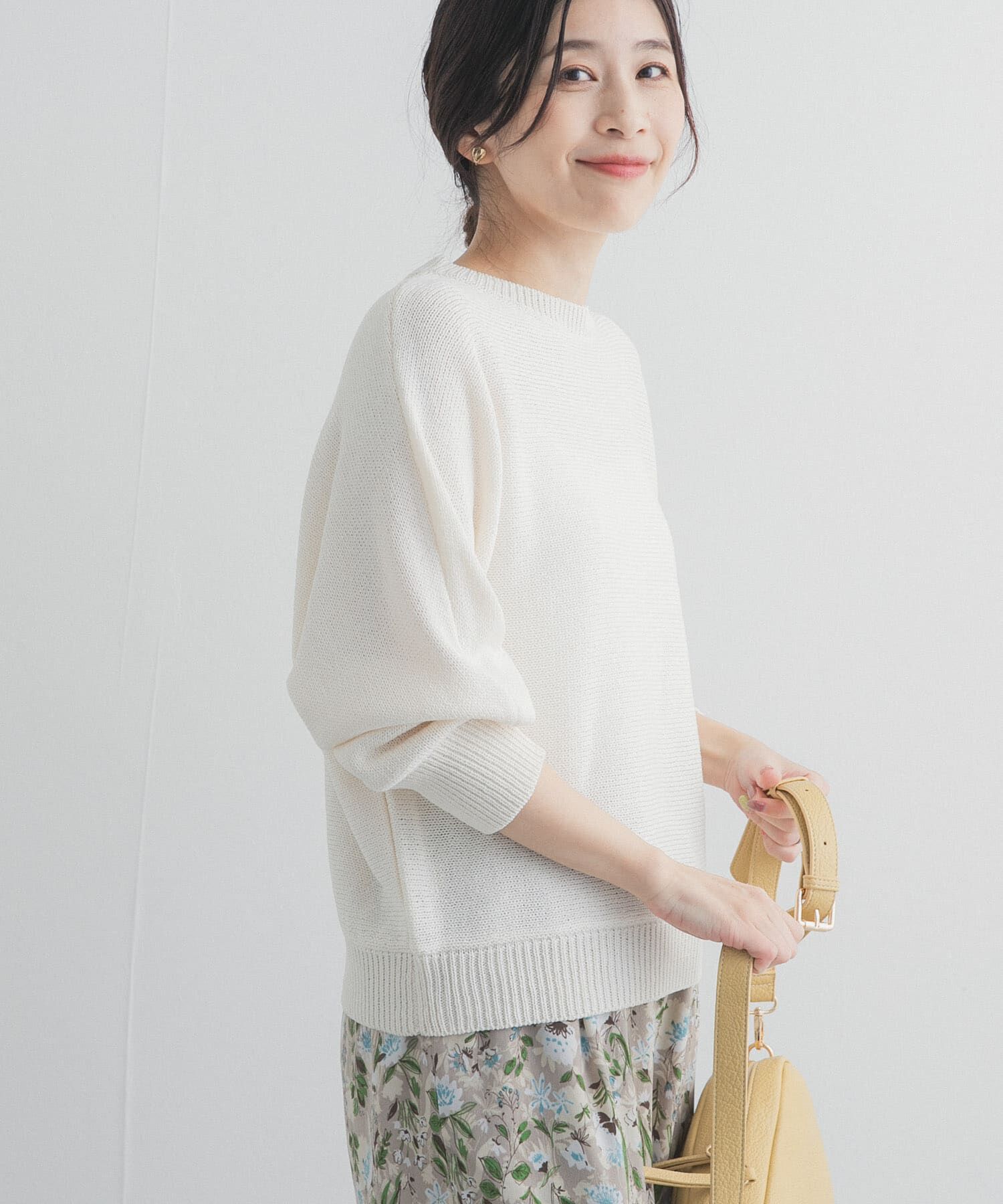 URBAN RESEARCH DOORS「リネン混スラブドルマンニット」|ニット・セーター|