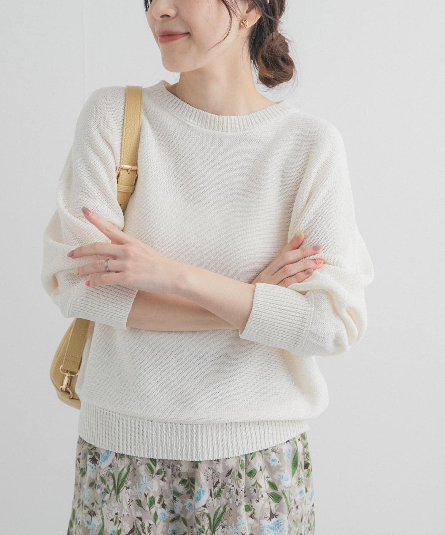 URBAN RESEARCH DOORS「リネン混スラブドルマンニット」|ニット・セーター|