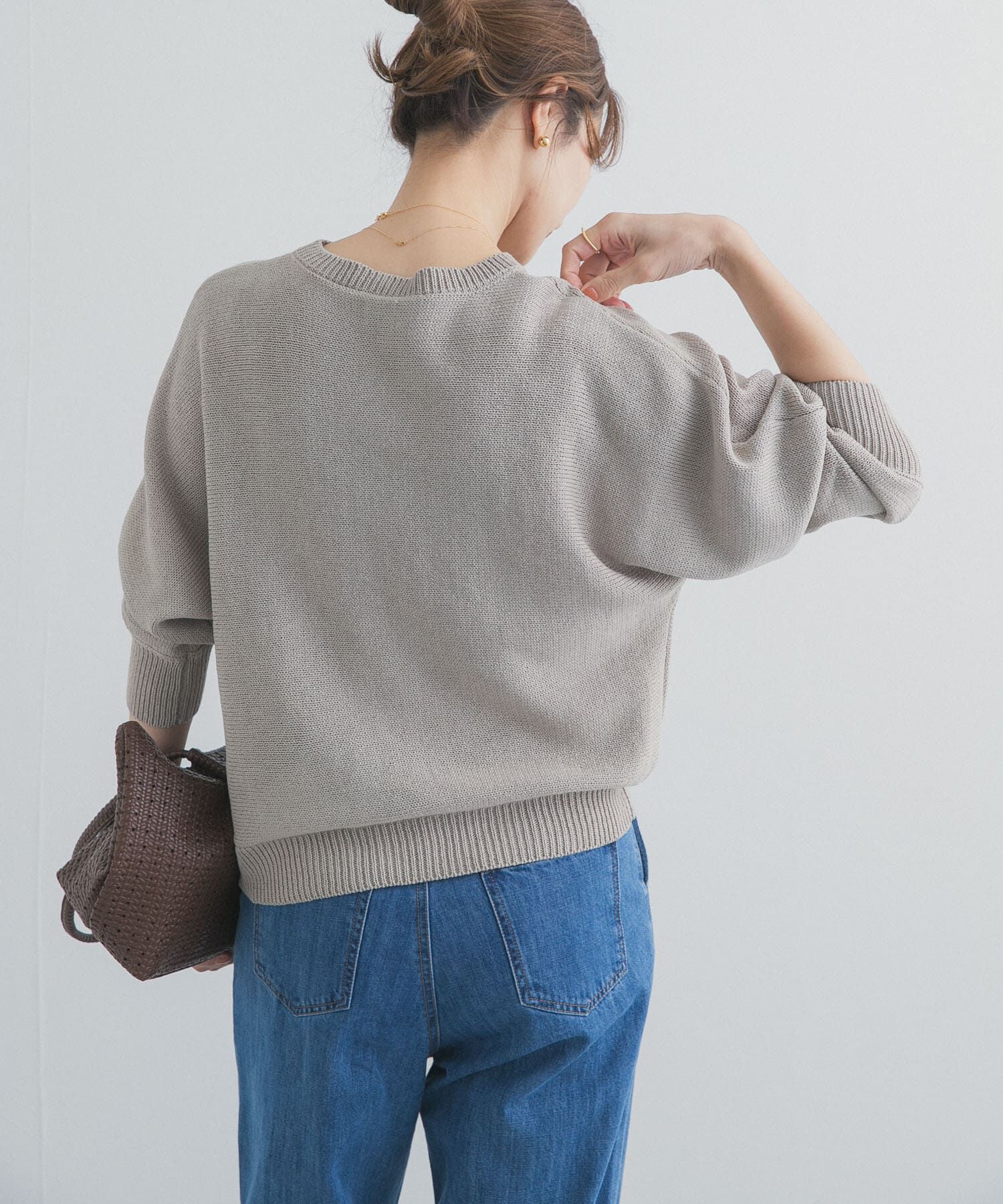 URBAN RESEARCH DOORS「リネン混スラブドルマンニット」|ニット・セーター|