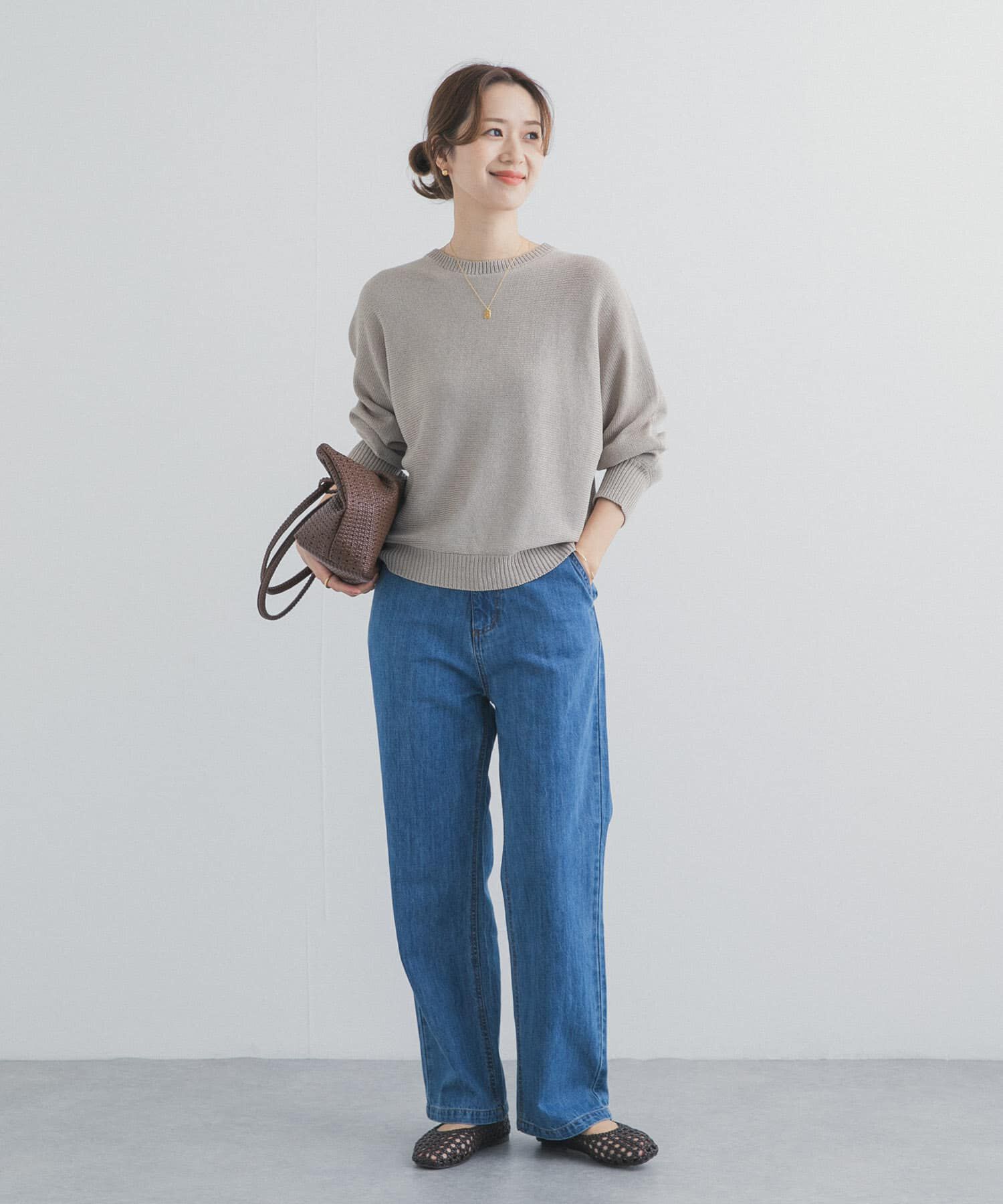 URBAN RESEARCH DOORS「リネン混スラブドルマンニット」|ニット・セーター|