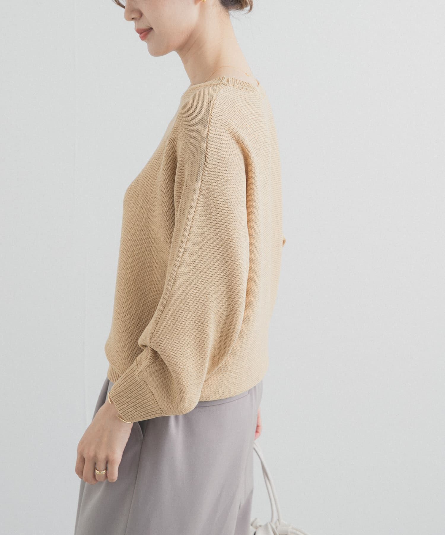 URBAN RESEARCH DOORS「リネン混スラブドルマンニット」|ニット・セーター|