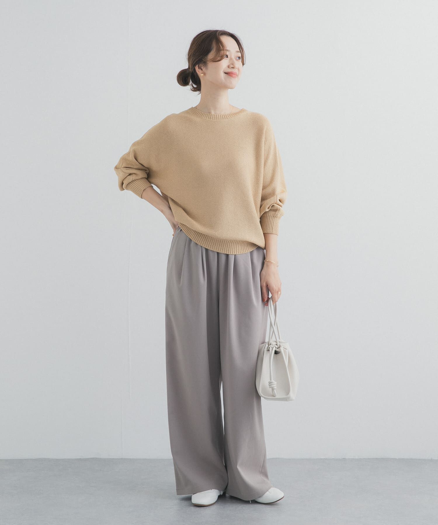 URBAN RESEARCH DOORS「リネン混スラブドルマンニット」|ニット・セーター|