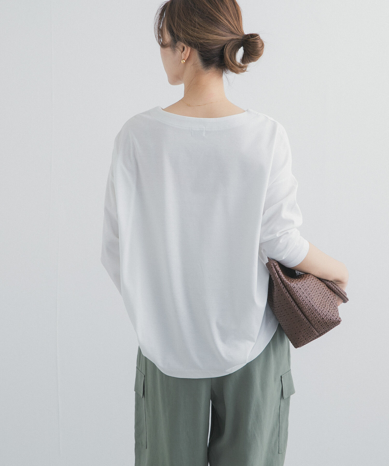 URBAN RESEARCH DOORS「コットンバックタック7分袖プルオーバー」|Tシャツ・カットソー|