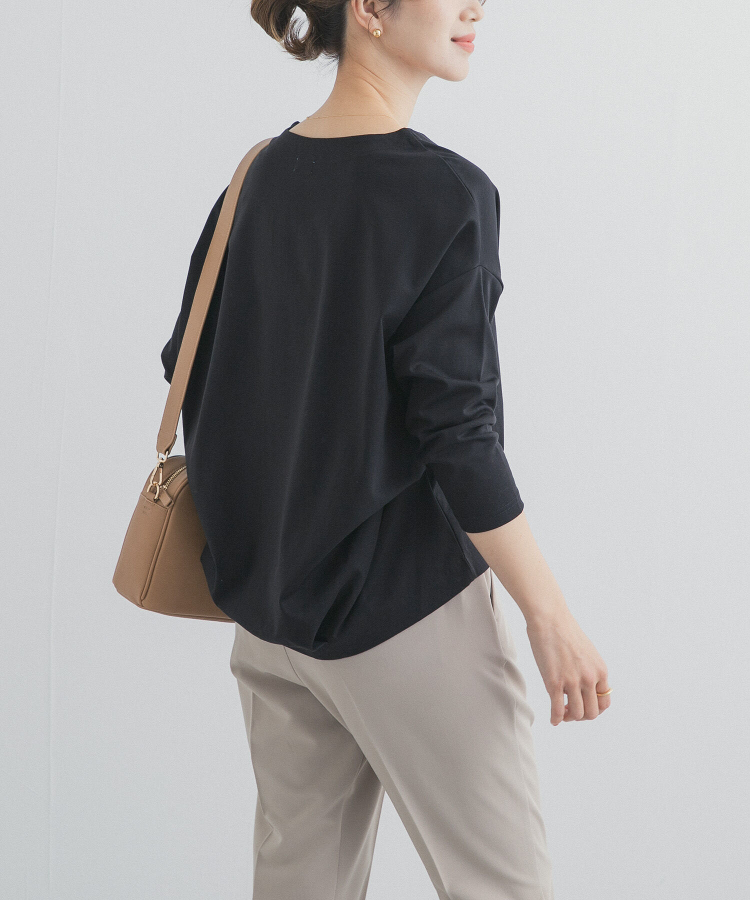 URBAN RESEARCH DOORS「コットンバックタック7分袖プルオーバー」|Tシャツ・カットソー|