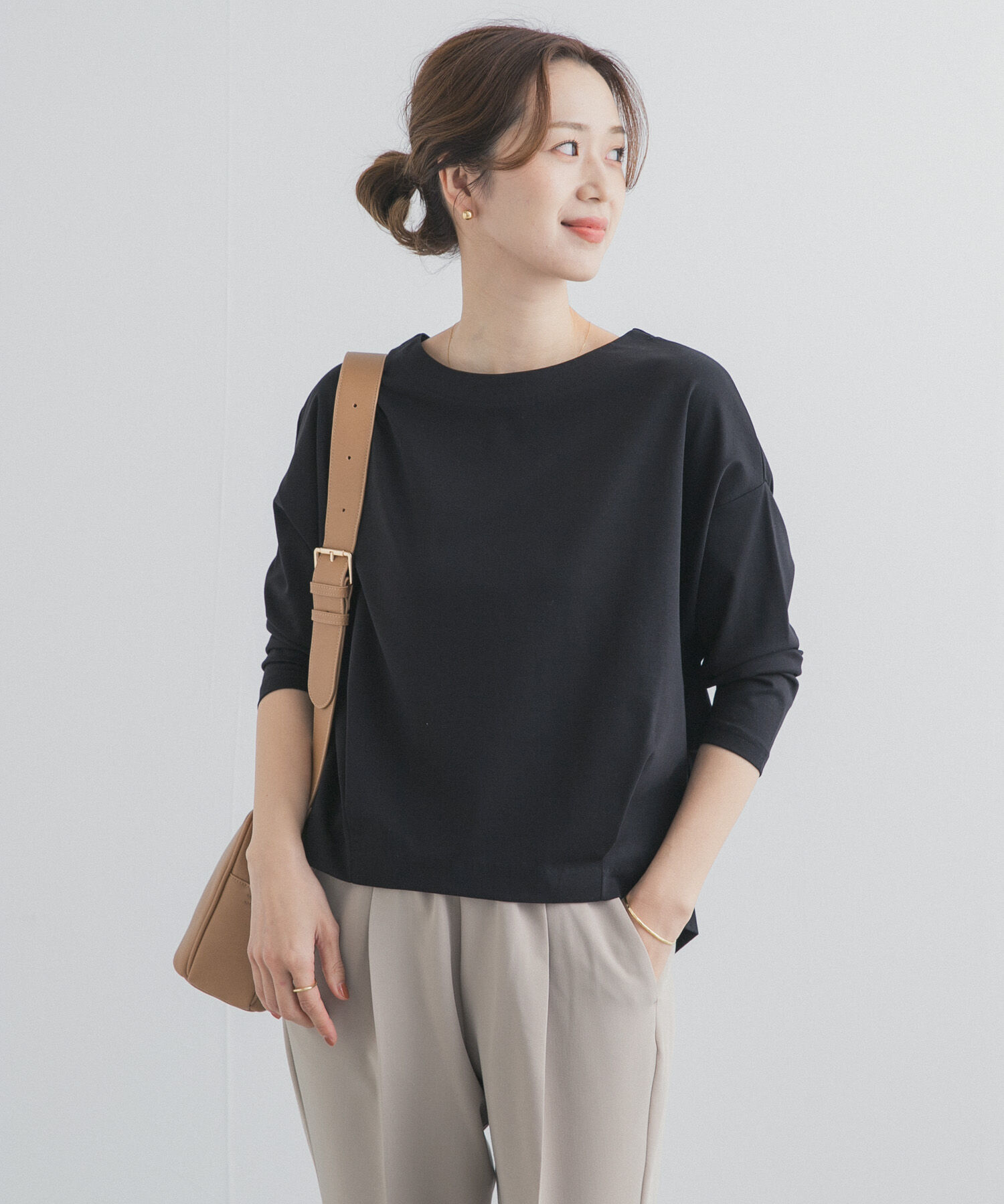 URBAN RESEARCH DOORS「コットンバックタック7分袖プルオーバー」|Tシャツ・カットソー|