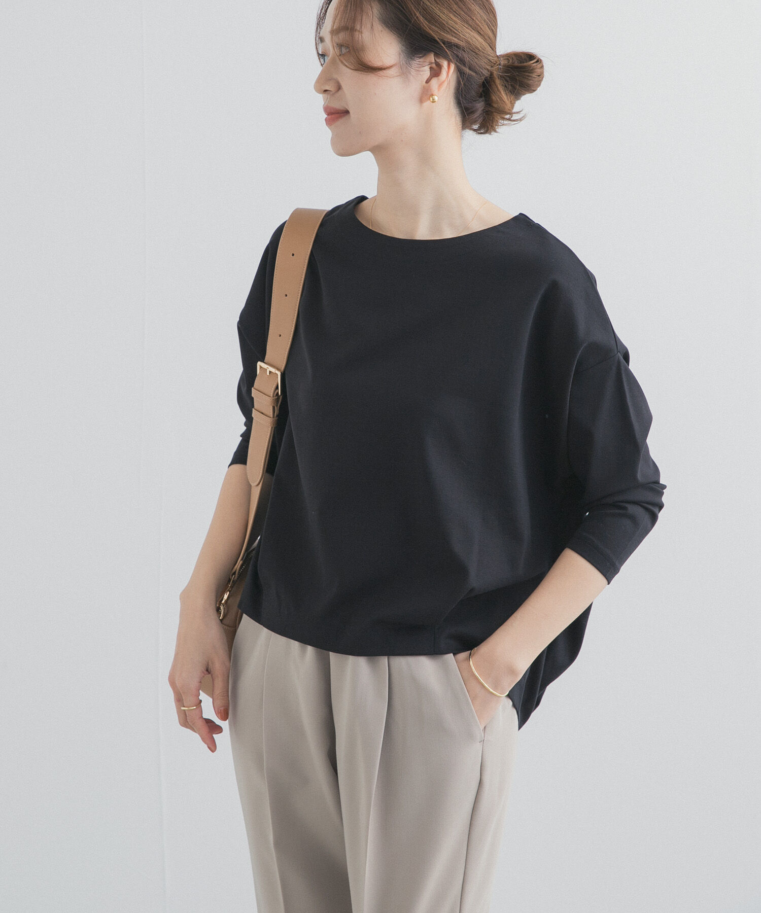 URBAN RESEARCH DOORS「コットンバックタック7分袖プルオーバー」|Tシャツ・カットソー|