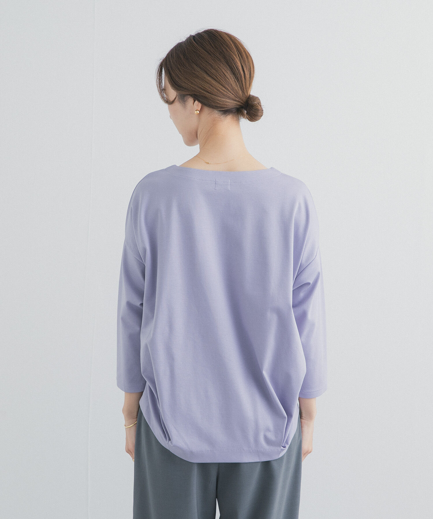 URBAN RESEARCH DOORS「コットンバックタック7分袖プルオーバー」|Tシャツ・カットソー|