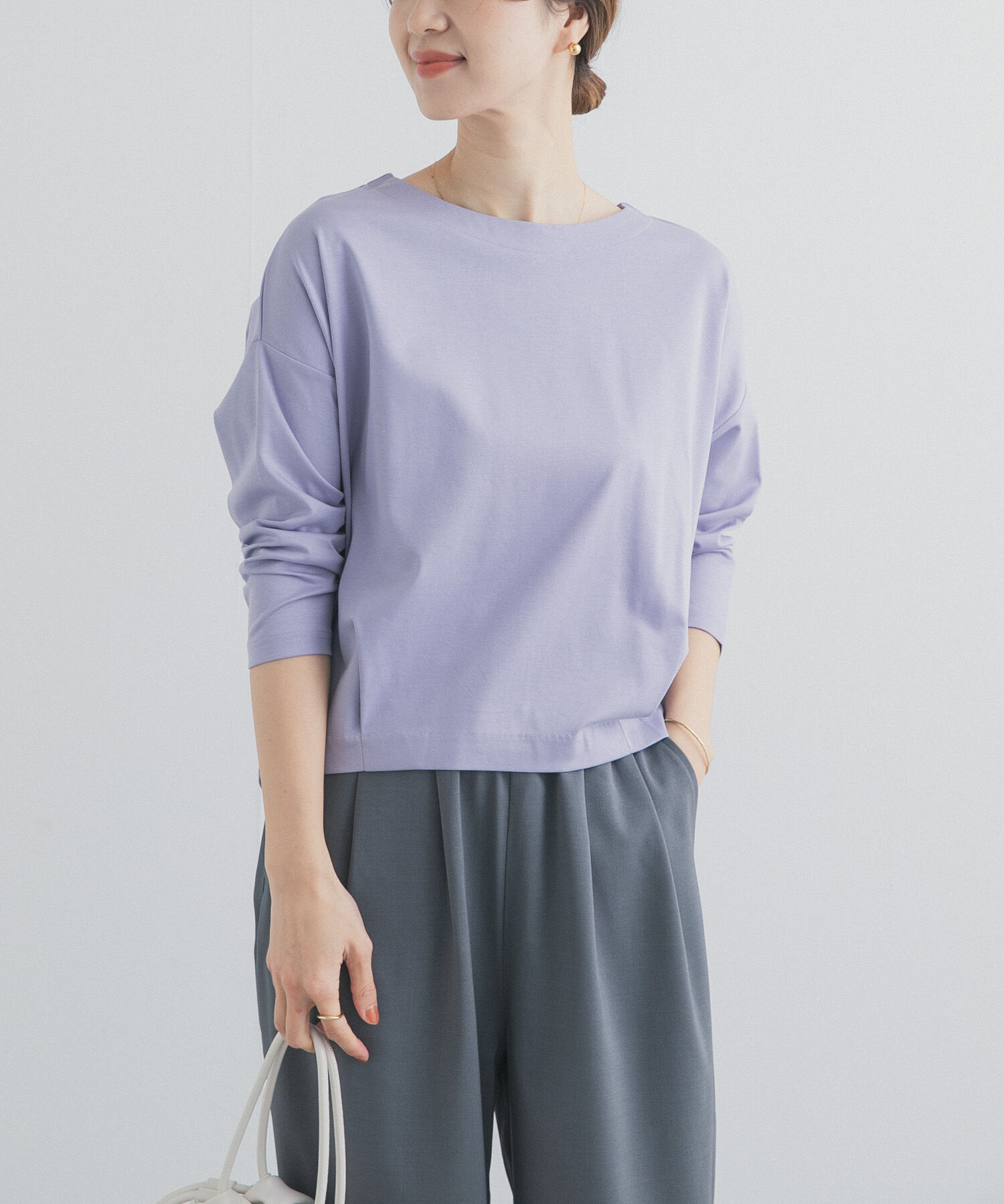 URBAN RESEARCH DOORS「コットンバックタック7分袖プルオーバー」|Tシャツ・カットソー|