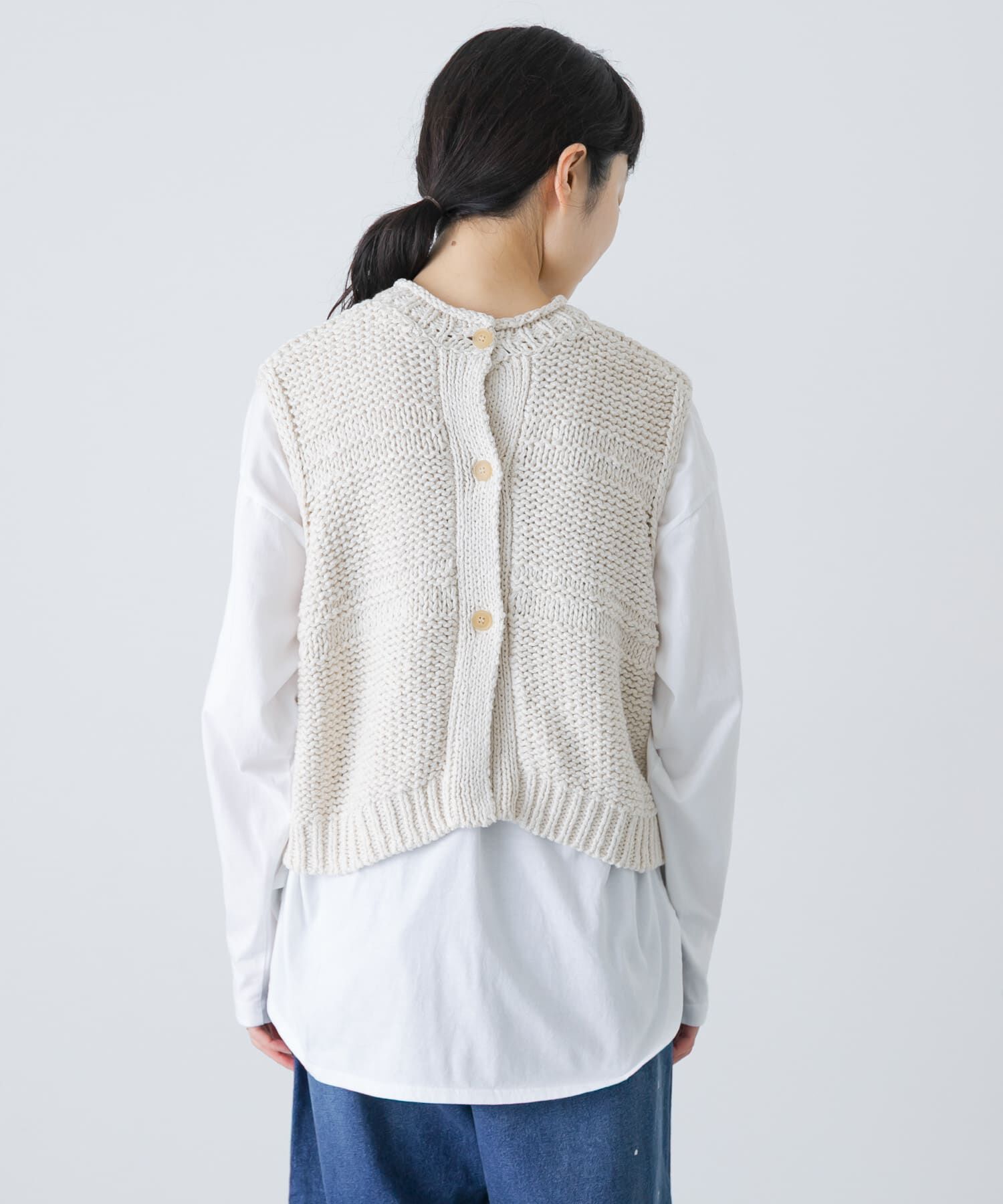 かぐれ「2WAY綿麻ニットベスト」|ベスト・ジレ|