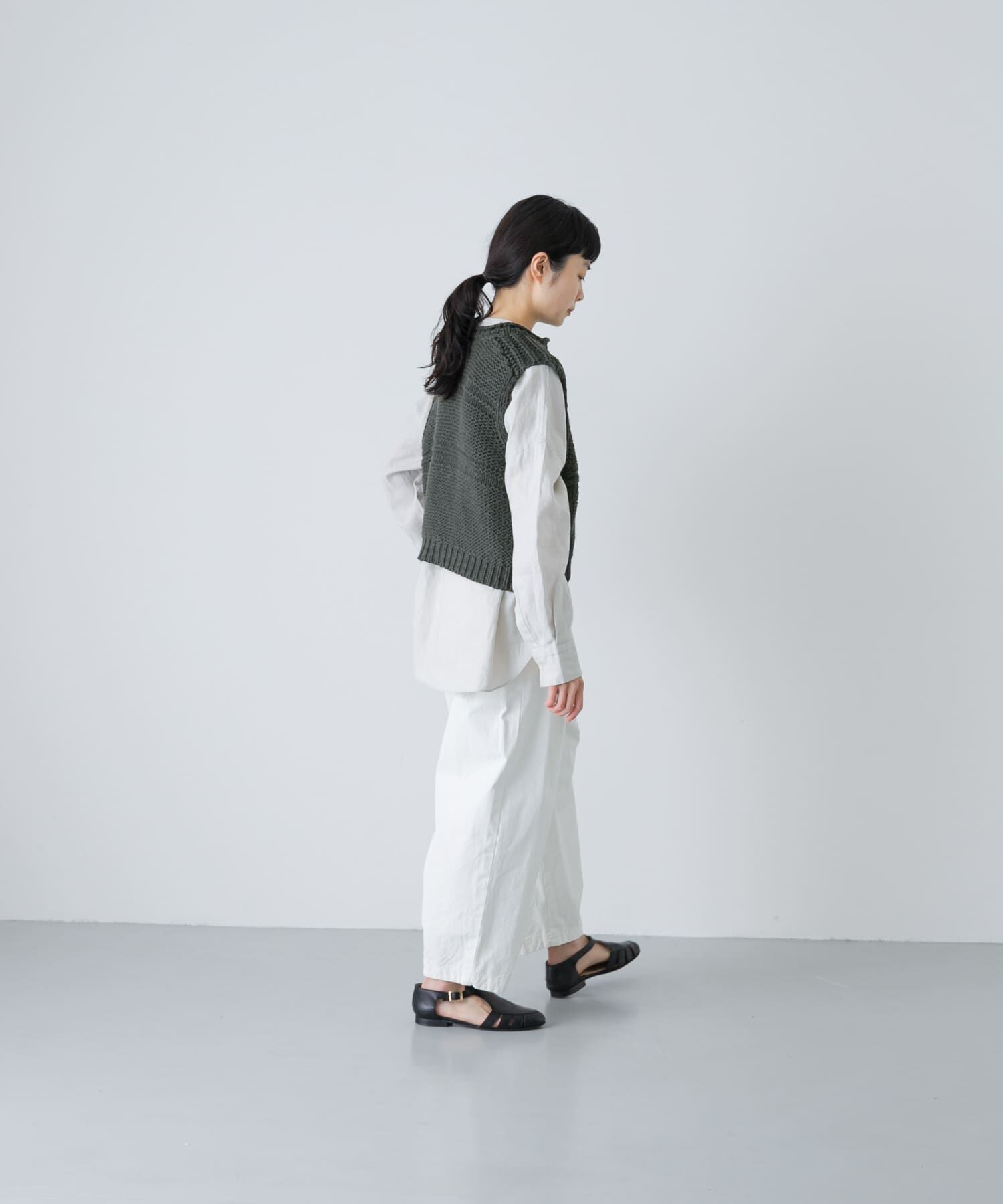 かぐれ「2WAY綿麻ニットベスト」|ベスト・ジレ|