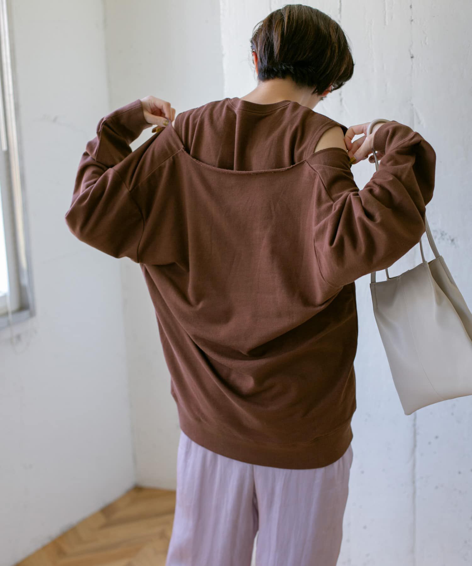  「深VネックSETスウェット&there4;」|Tシャツ・カットソー|