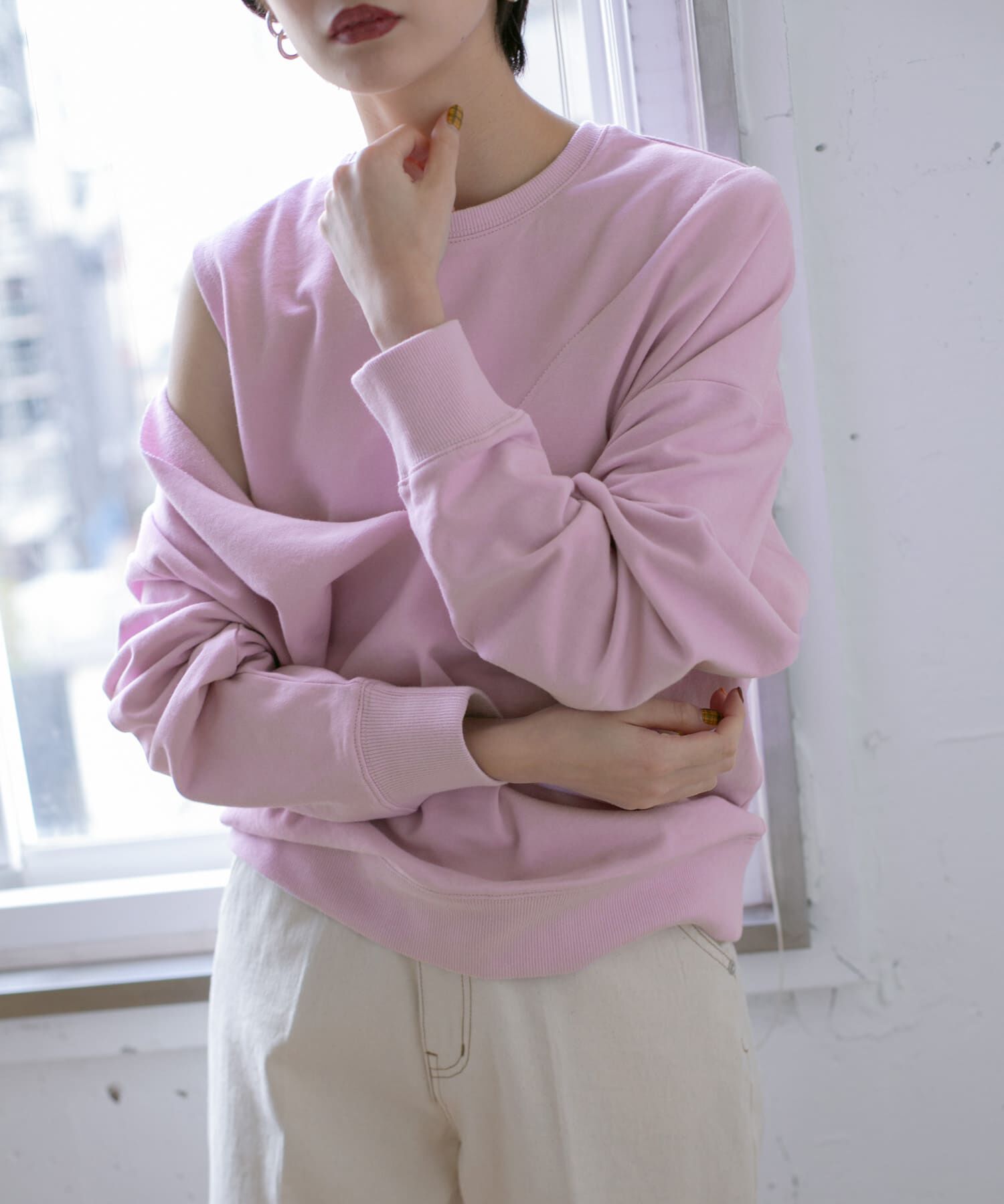  「深VネックSETスウェット&there4;」|Tシャツ・カットソー|