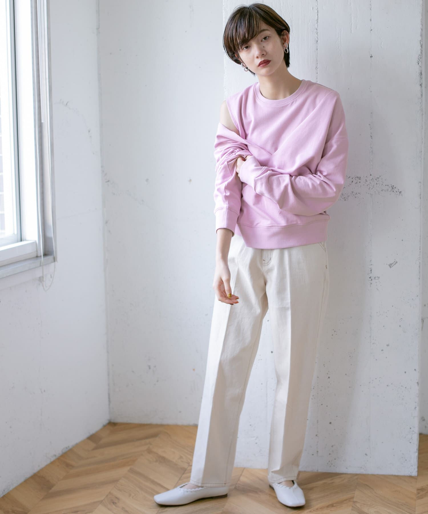  「深VネックSETスウェット&there4;」|Tシャツ・カットソー|