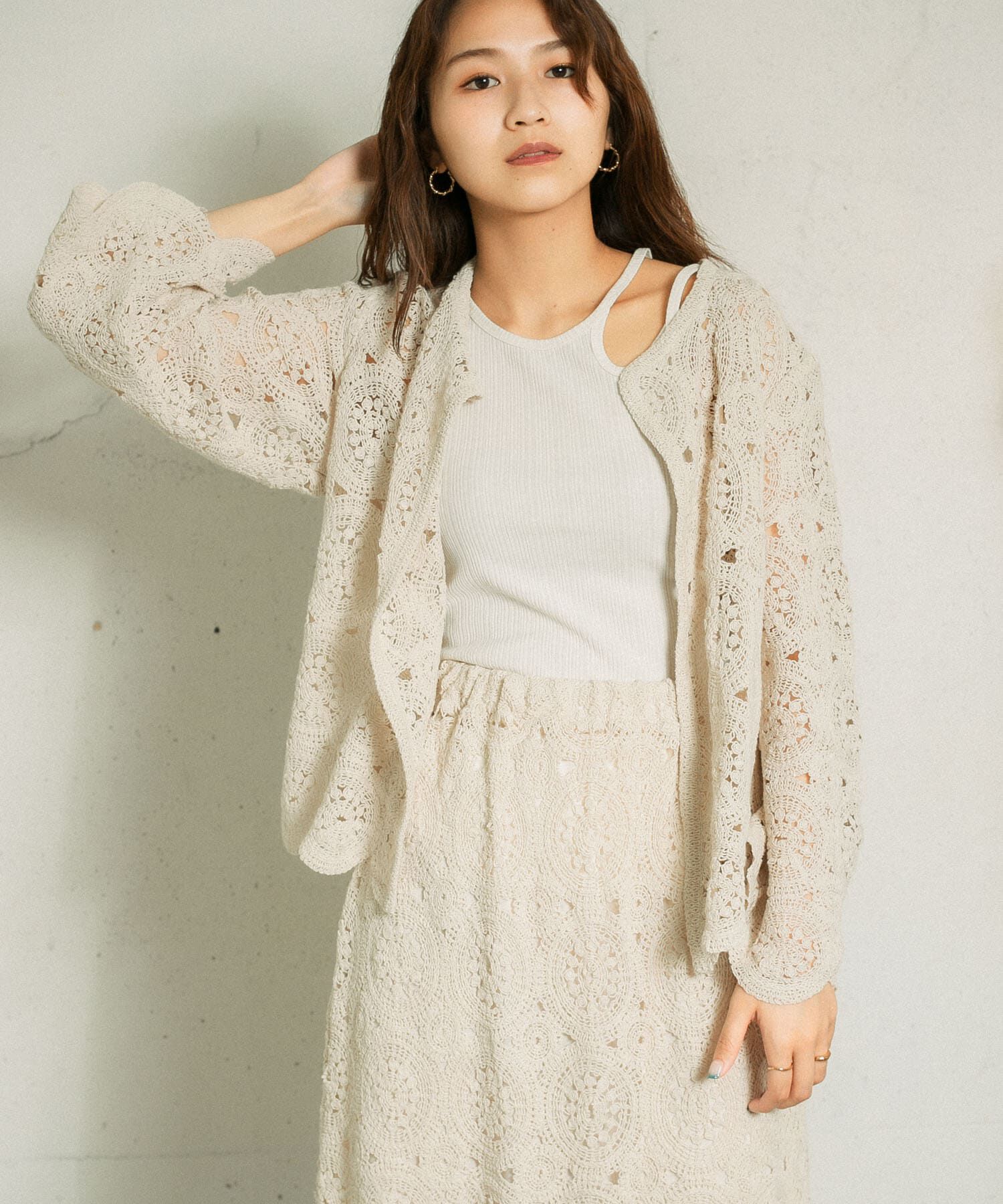  「アイレットサークルレースカーディガン」|カーディガン|