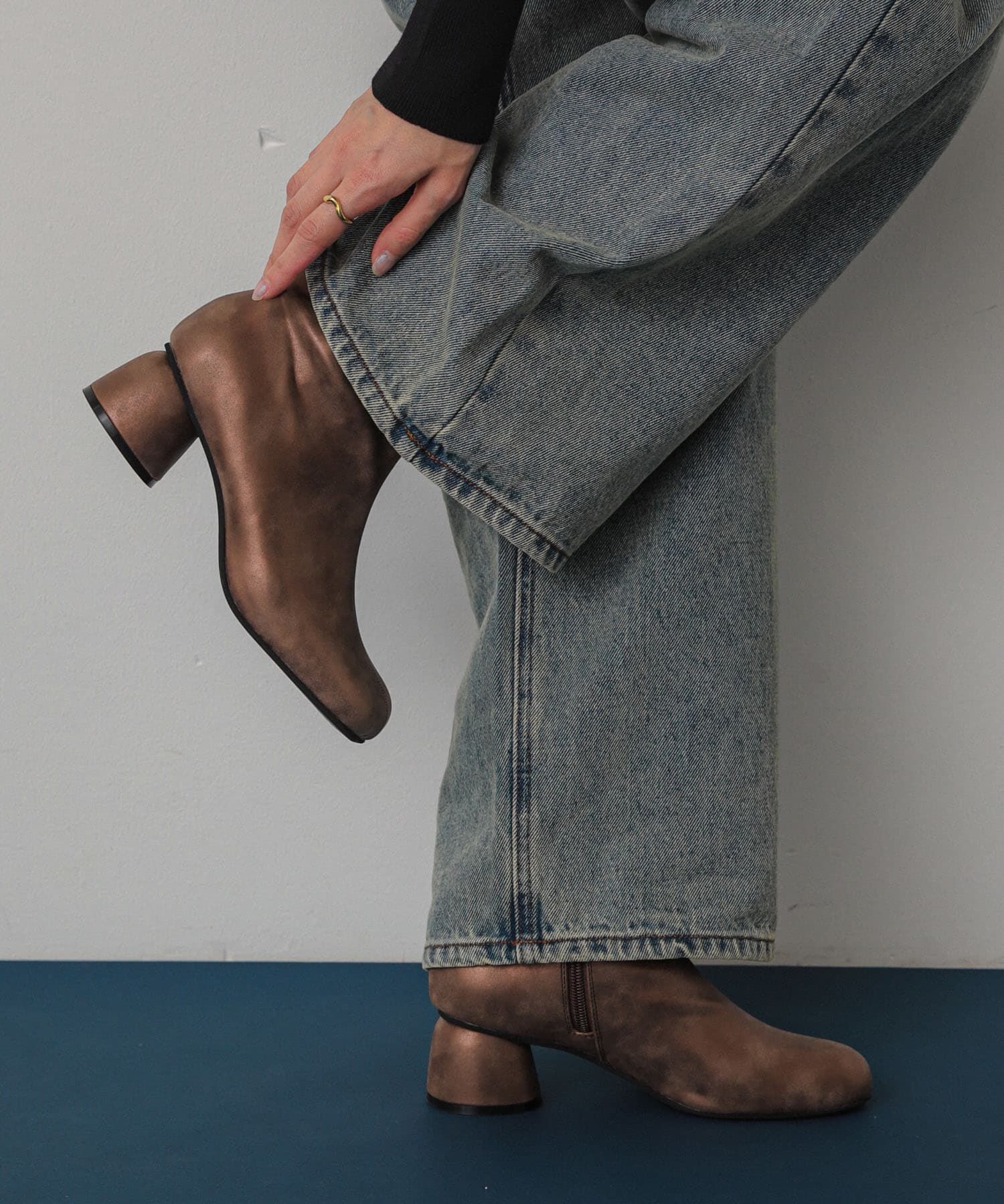 SENSE OF PLACE by URBAN RESEARCH「ヴィンテージライクメタリックブーツ」|ショートブーツ|