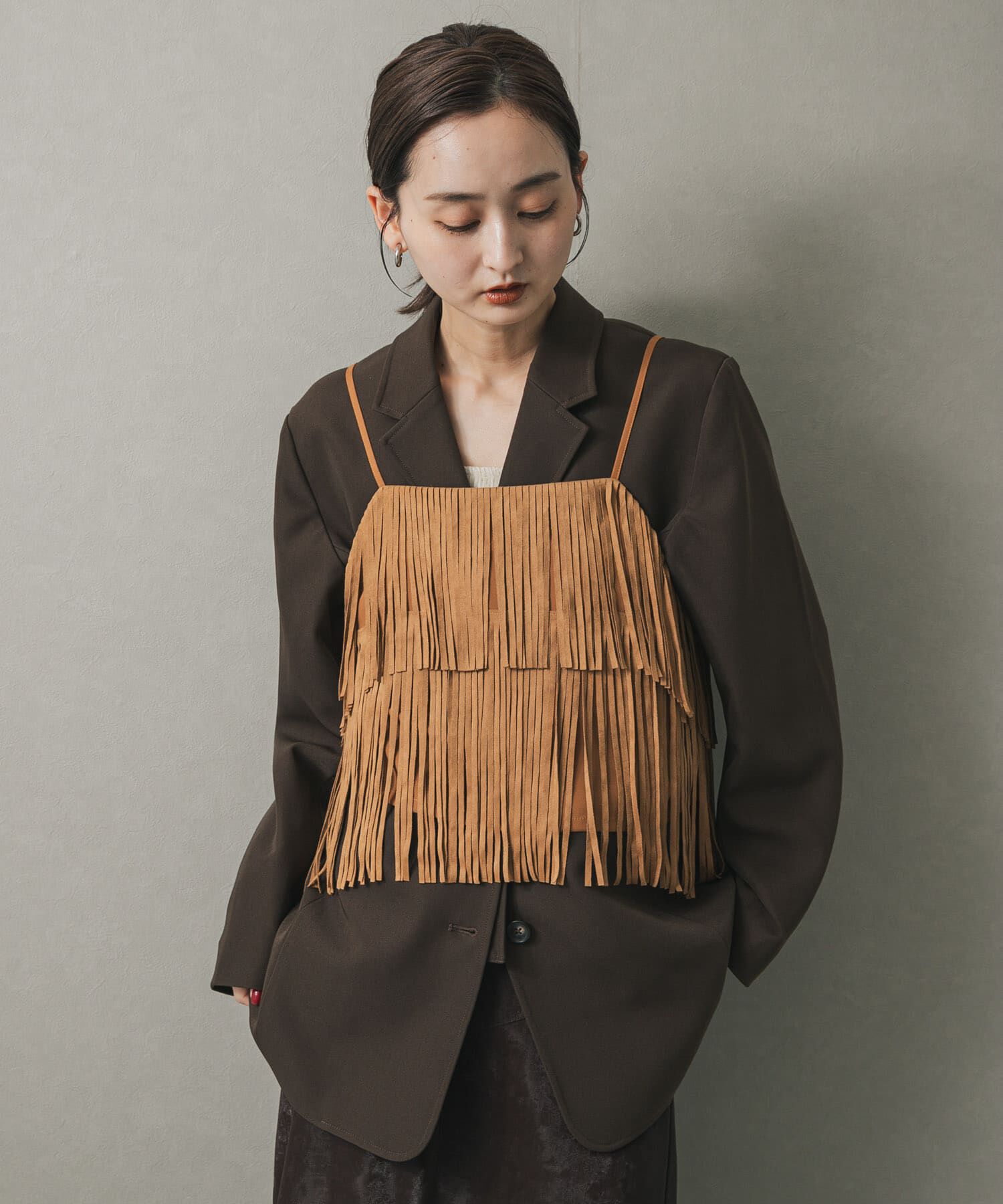 SENSE OF PLACE by URBAN RESEARCH「FSフリンジキャミトップ」|キャミソール|