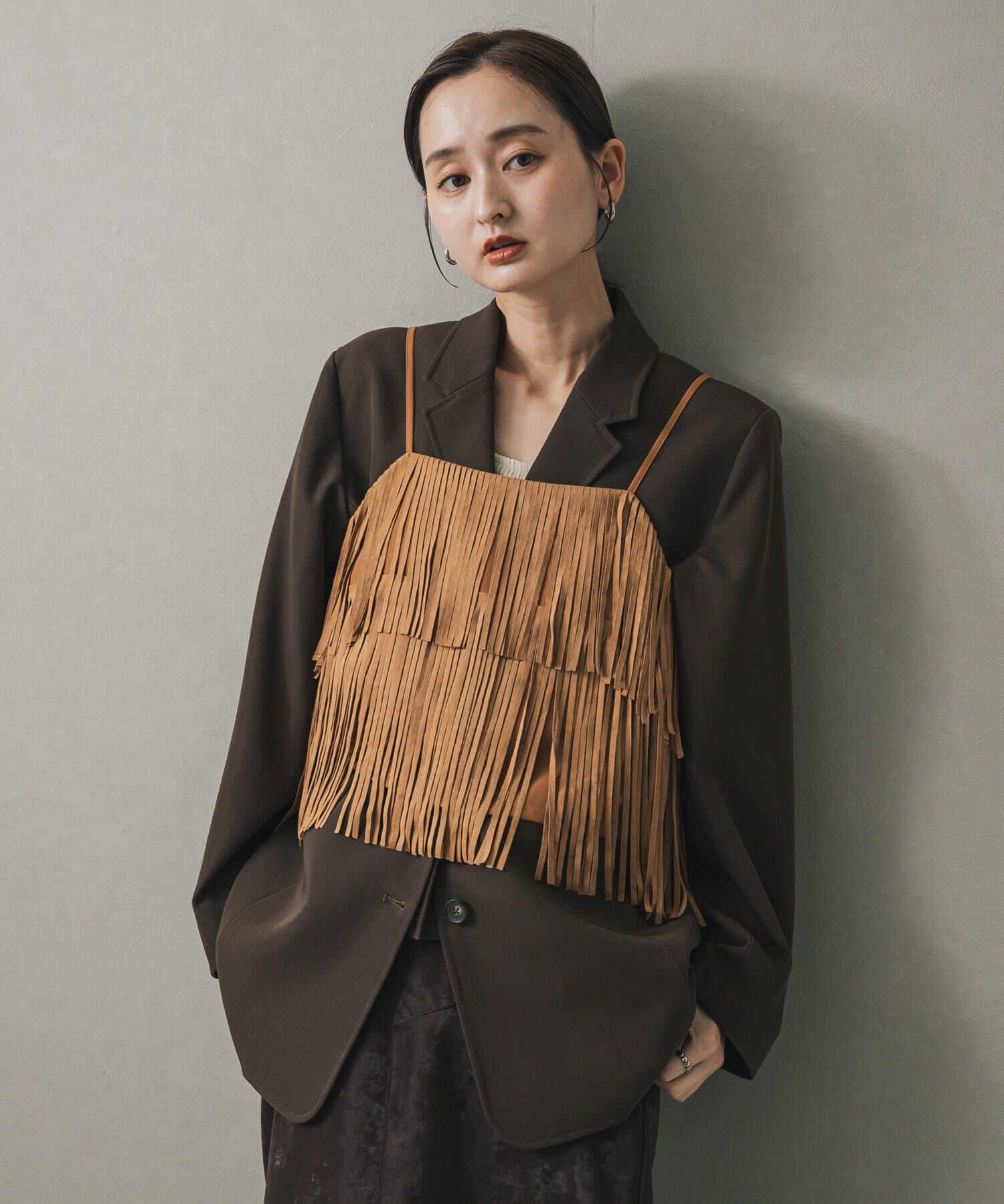 SENSE OF PLACE by URBAN RESEARCH「FSフリンジキャミトップ」|キャミソール|