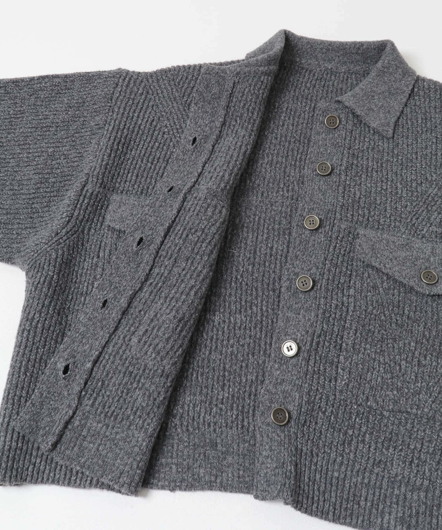 SENSE OF PLACE by URBAN RESEARCH「ニットショートジャケット」|ノーカラーコート|