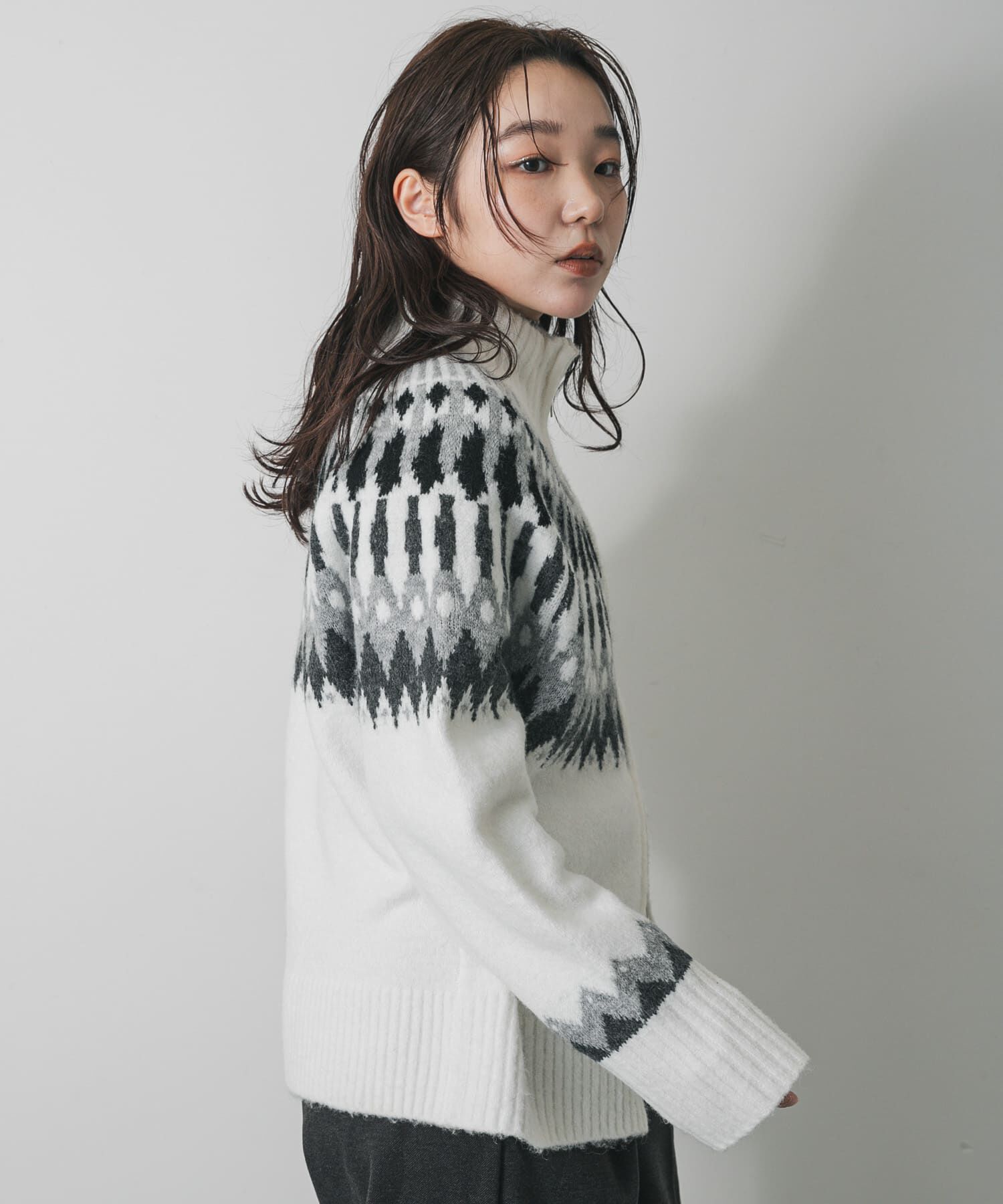 SENSE OF PLACE by URBAN RESEARCH「『洗濯可』ノルディックジップセーター」|ニット・セーター|