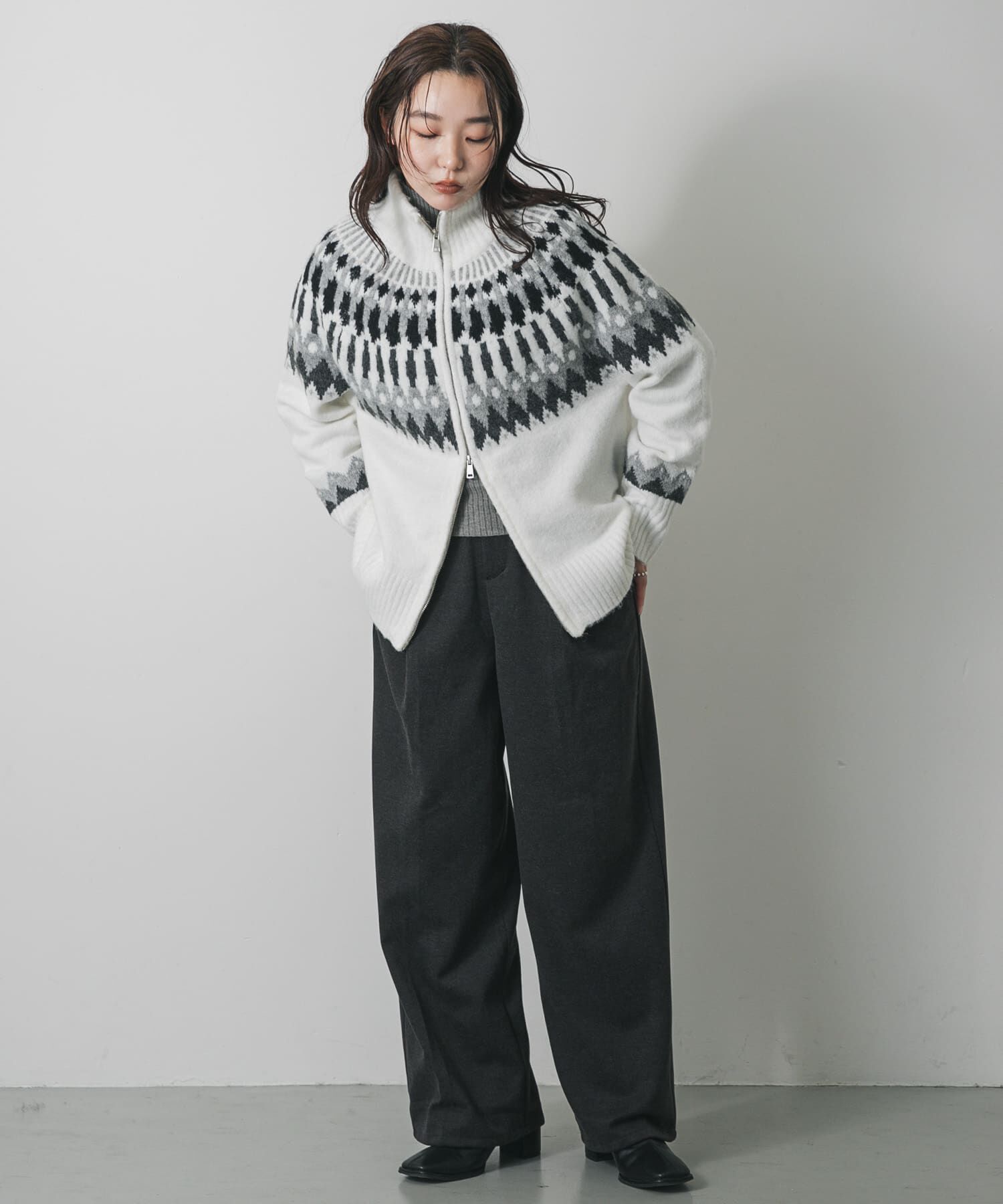 SENSE OF PLACE by URBAN RESEARCH「『洗濯可』ノルディックジップセーター」|ニット・セーター|