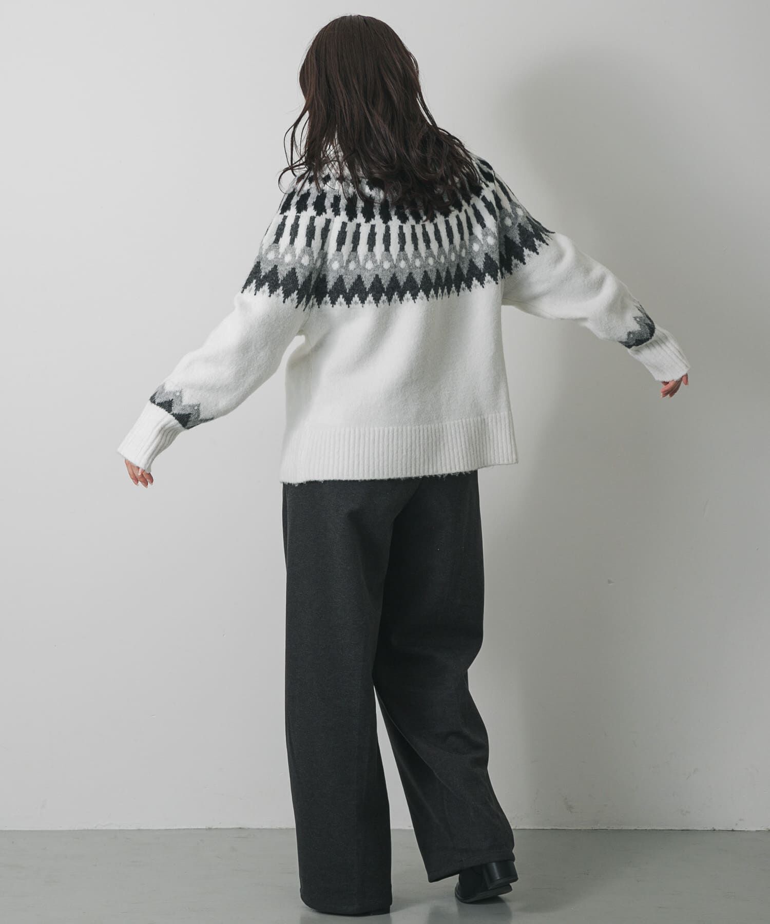 SENSE OF PLACE by URBAN RESEARCH「『洗濯可』ノルディックジップセーター」|ニット・セーター|