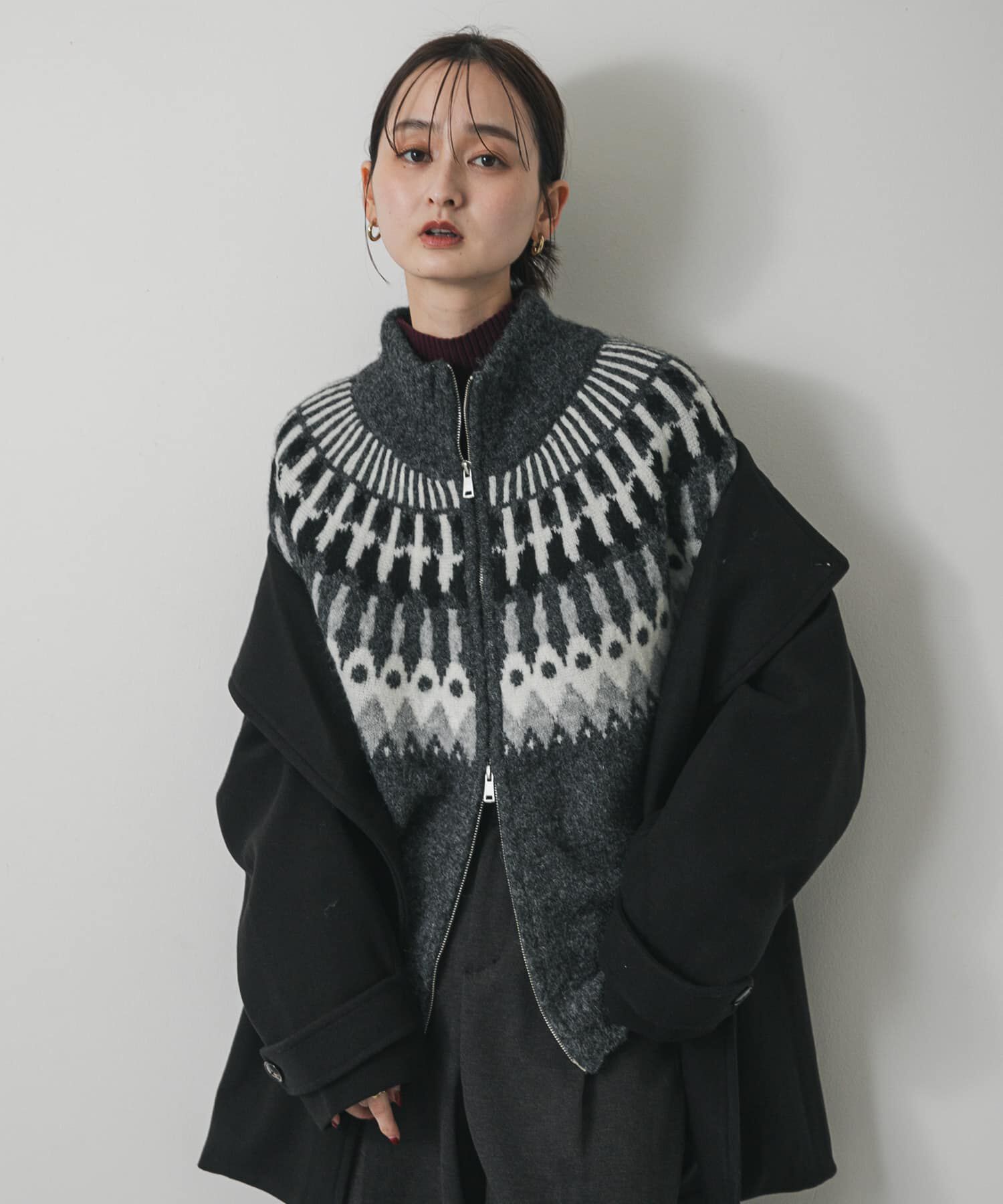 SENSE OF PLACE by URBAN RESEARCH「『洗濯可』ノルディックジップセーター」|ニット・セーター|