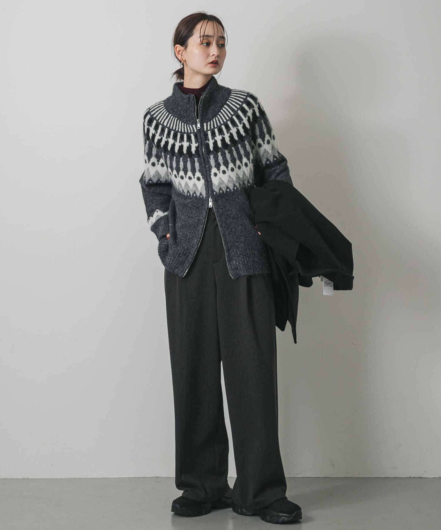 SENSE OF PLACE by URBAN RESEARCH「『洗濯可』ノルディックジップセーター」|ニット・セーター|