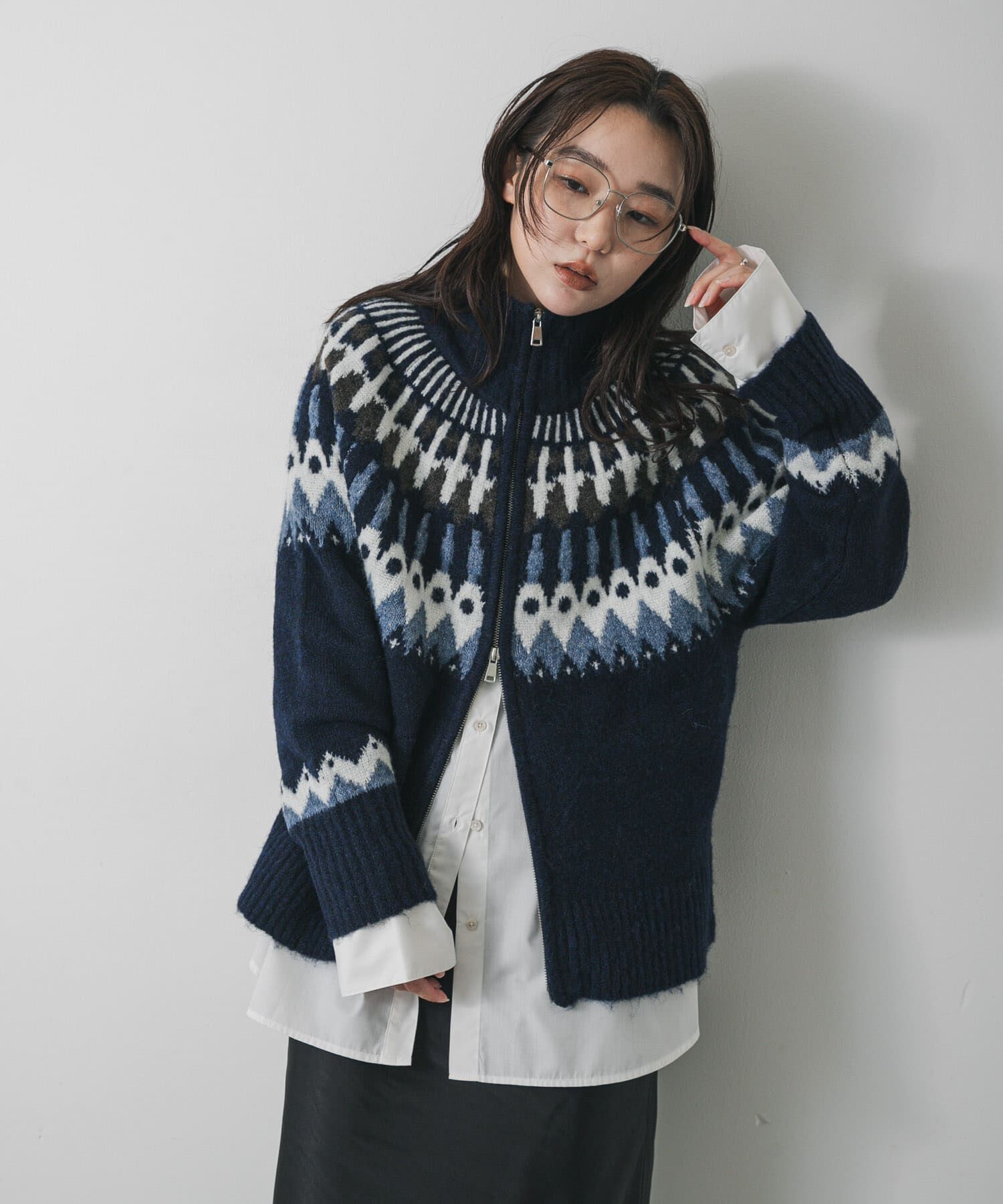 SENSE OF PLACE by URBAN RESEARCH「『洗濯可』ノルディックジップセーター」|ニット・セーター|