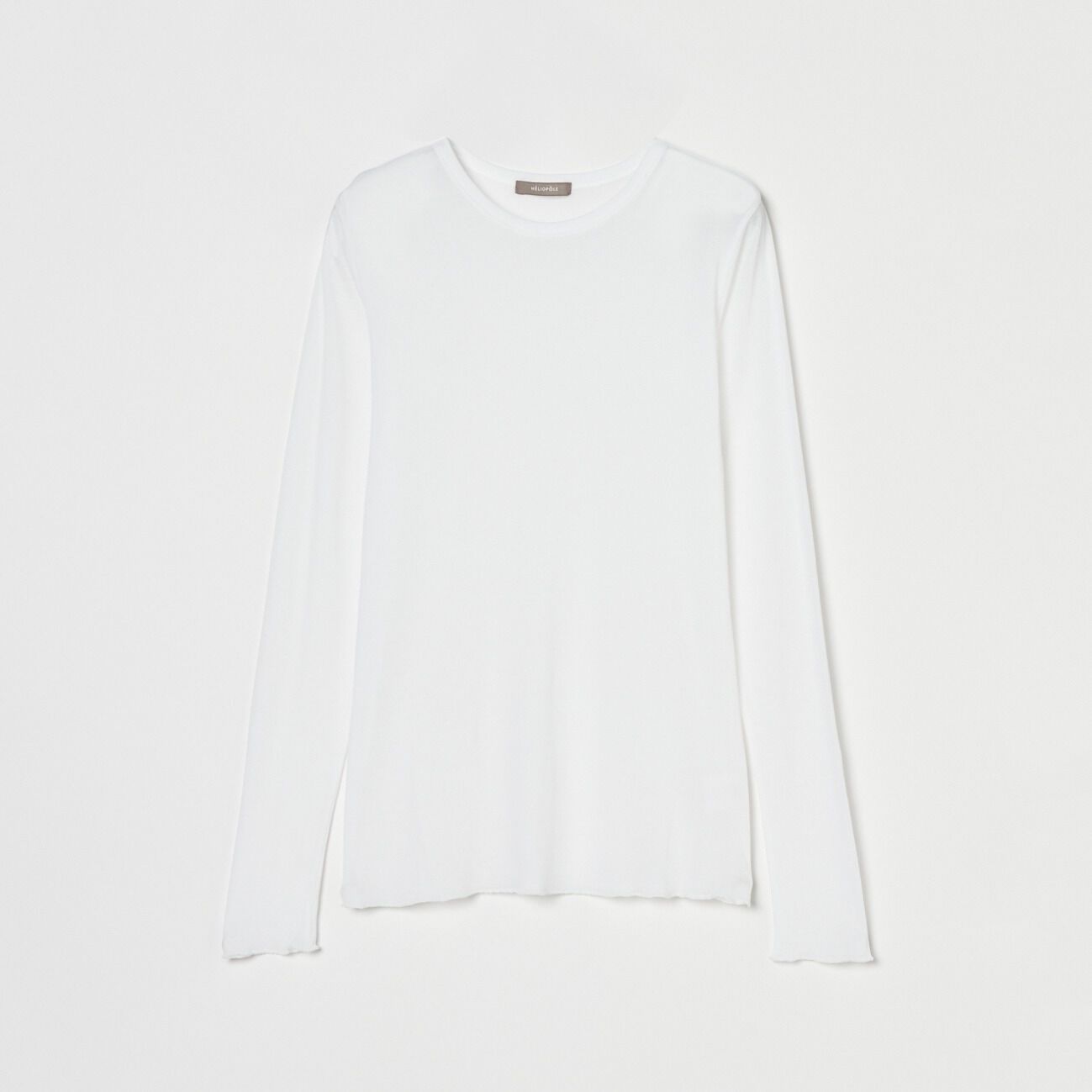 HELIOPOLE「HELIOPOLE 【smooth skin series】SHEER RIB JERSEY CREW」|Tシャツ・カットソー|ホワイト