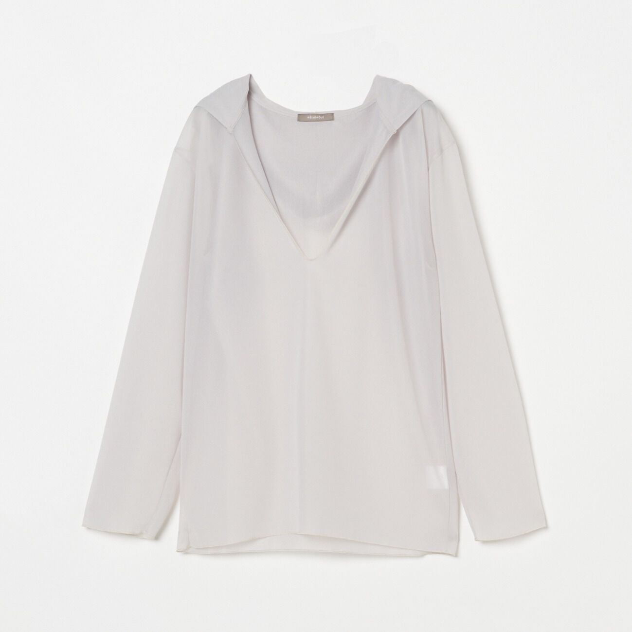 HELIOPOLE「HELIOPOLE SHEER HOODIE PULLOVER」|Tシャツ・カットソー|ライトグレー